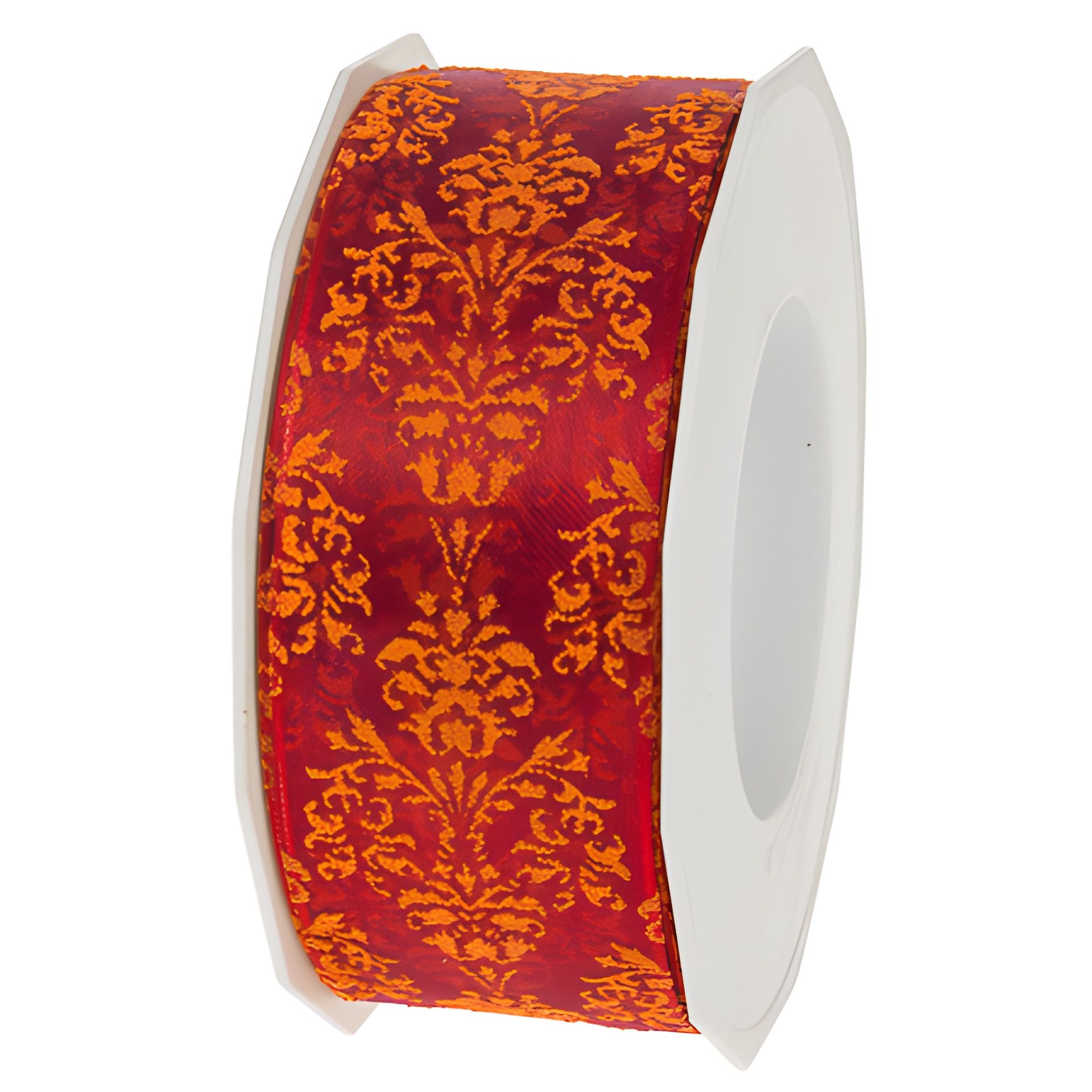 Stoffband 'Paradise' 20 m, 40 mm rot/orange