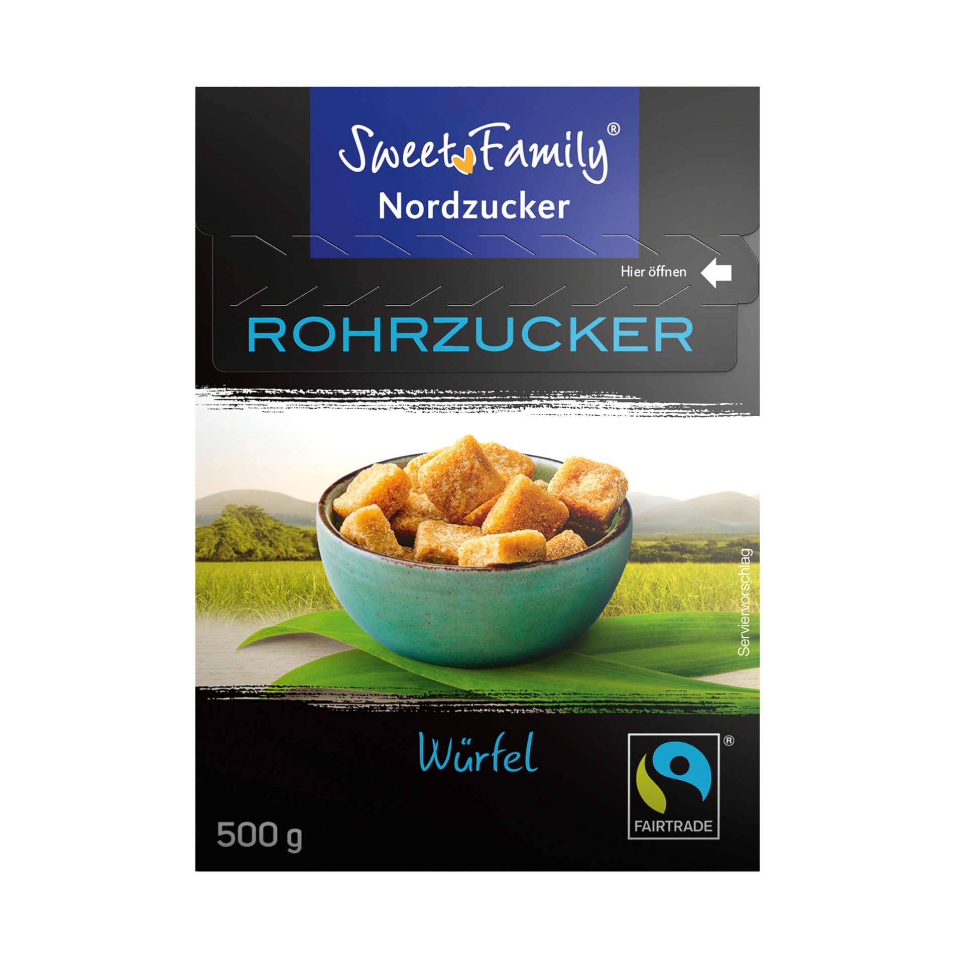 Würfel-Rohrzucker Fairtrade braun, 500 g