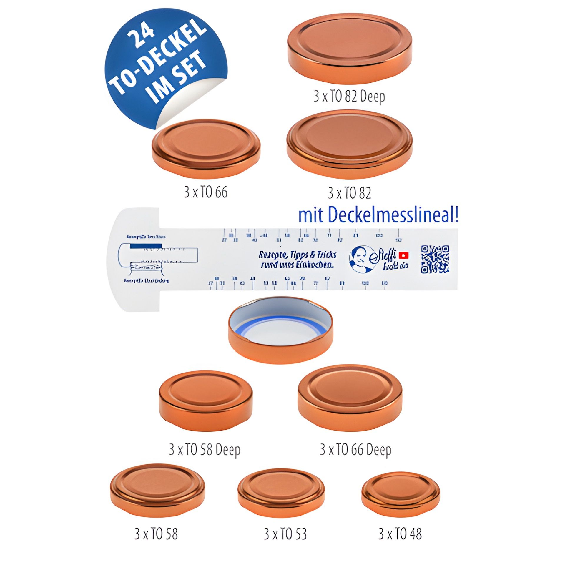 TO Verschlüsse kupfer BLUESEAL, 24er Set