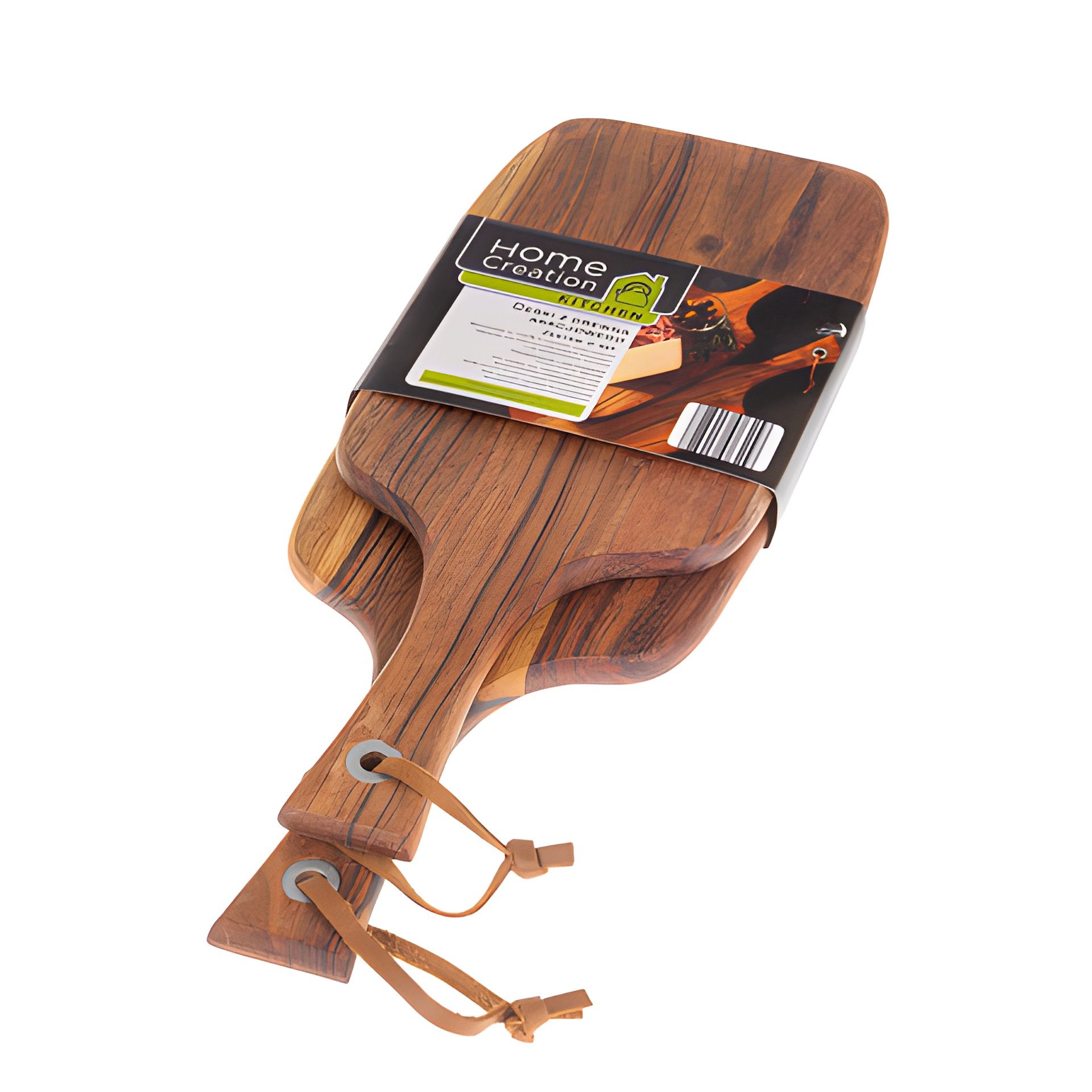 Schneidebrett aus Holz mit Griff 26 x 17 cm, 2 Stück