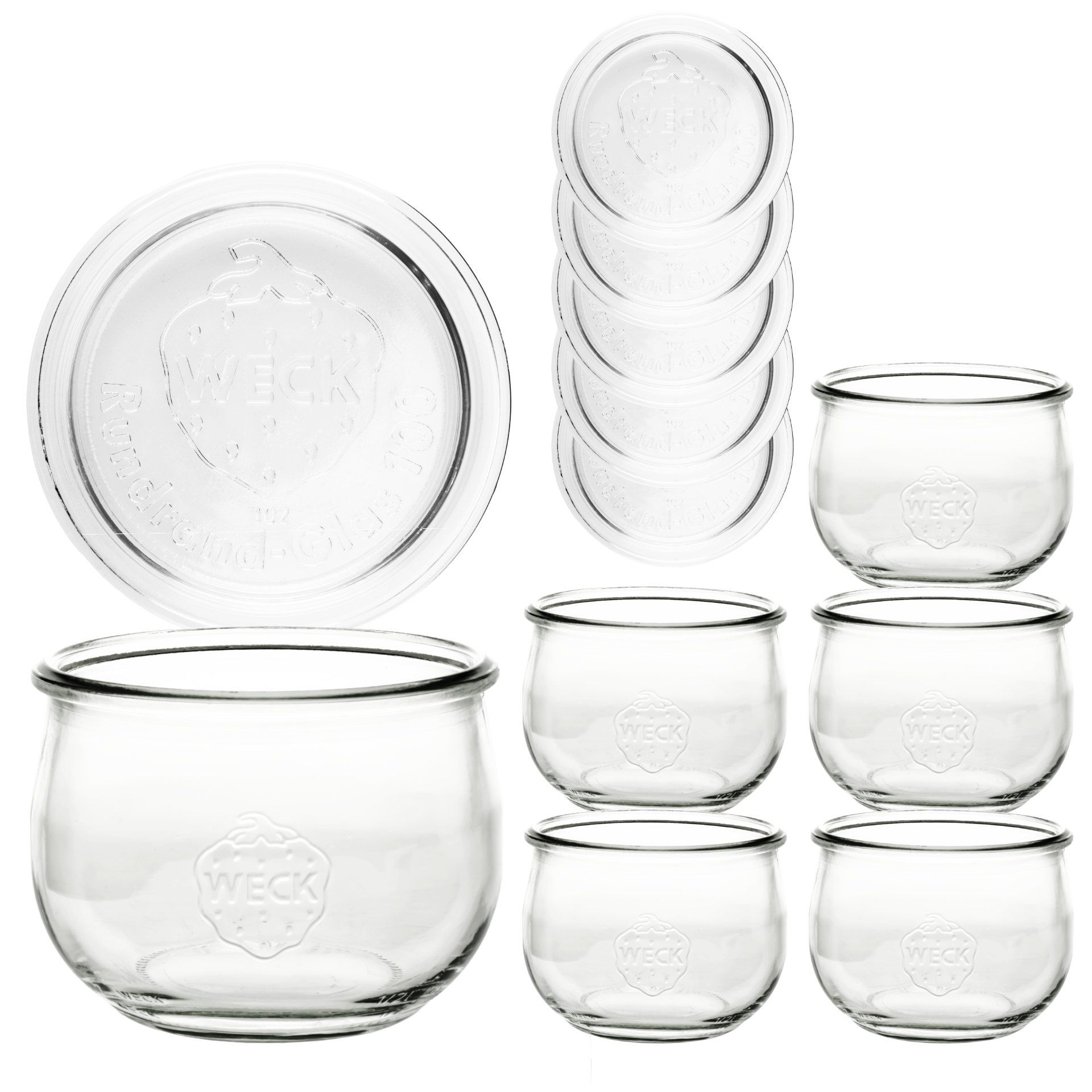 WECK-Tulpenglas 580 ml + Glasdeckel, 6er Set