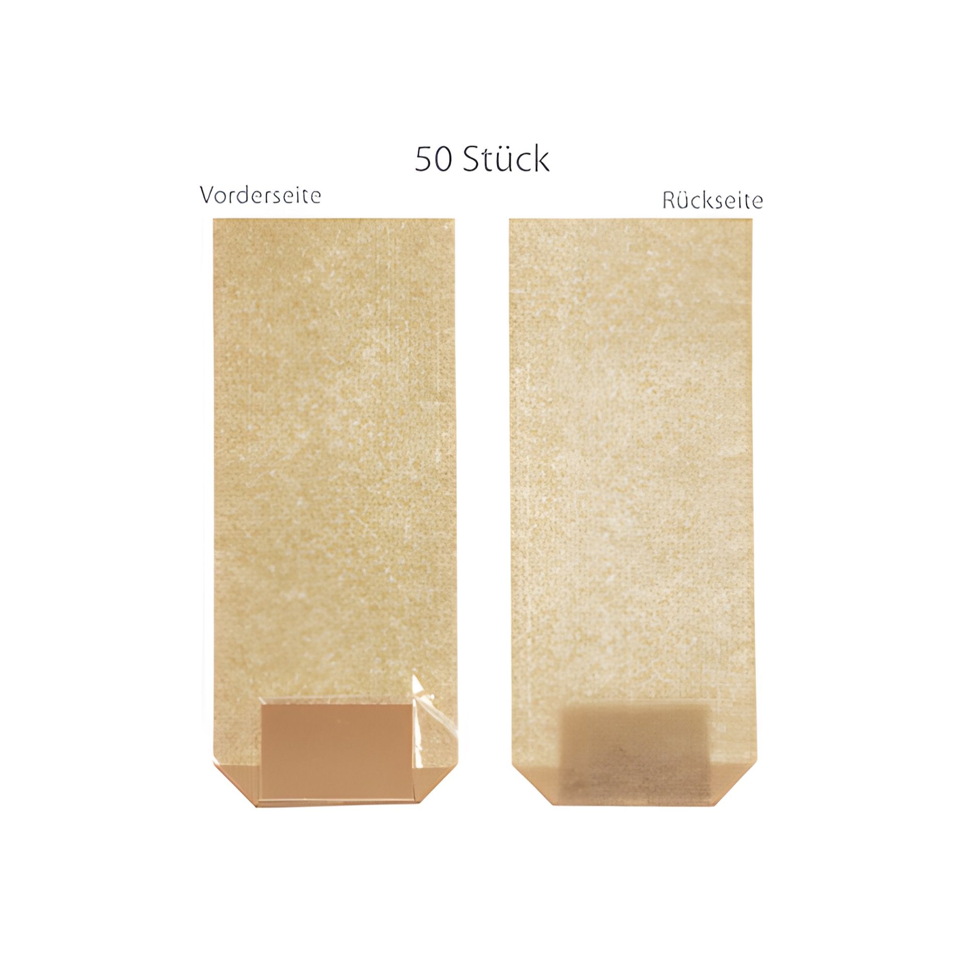 Kreuzbodenbeutel Jute-Optik natur 120 x 275 mm,   50 Stück