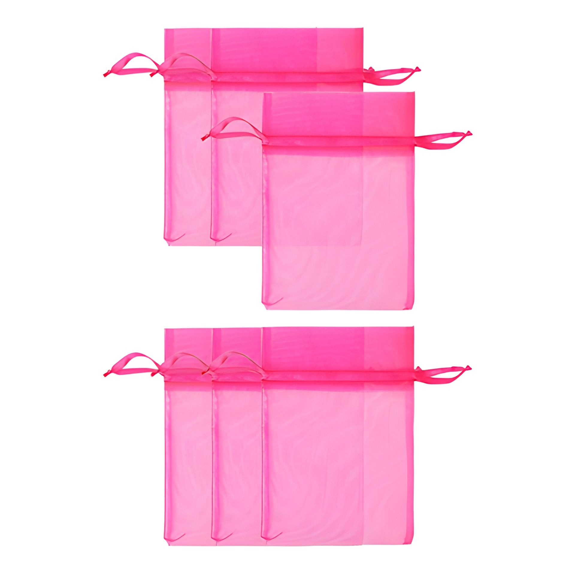 Chiffonbeutel 12 x 17 cm, pink, 6 Stück