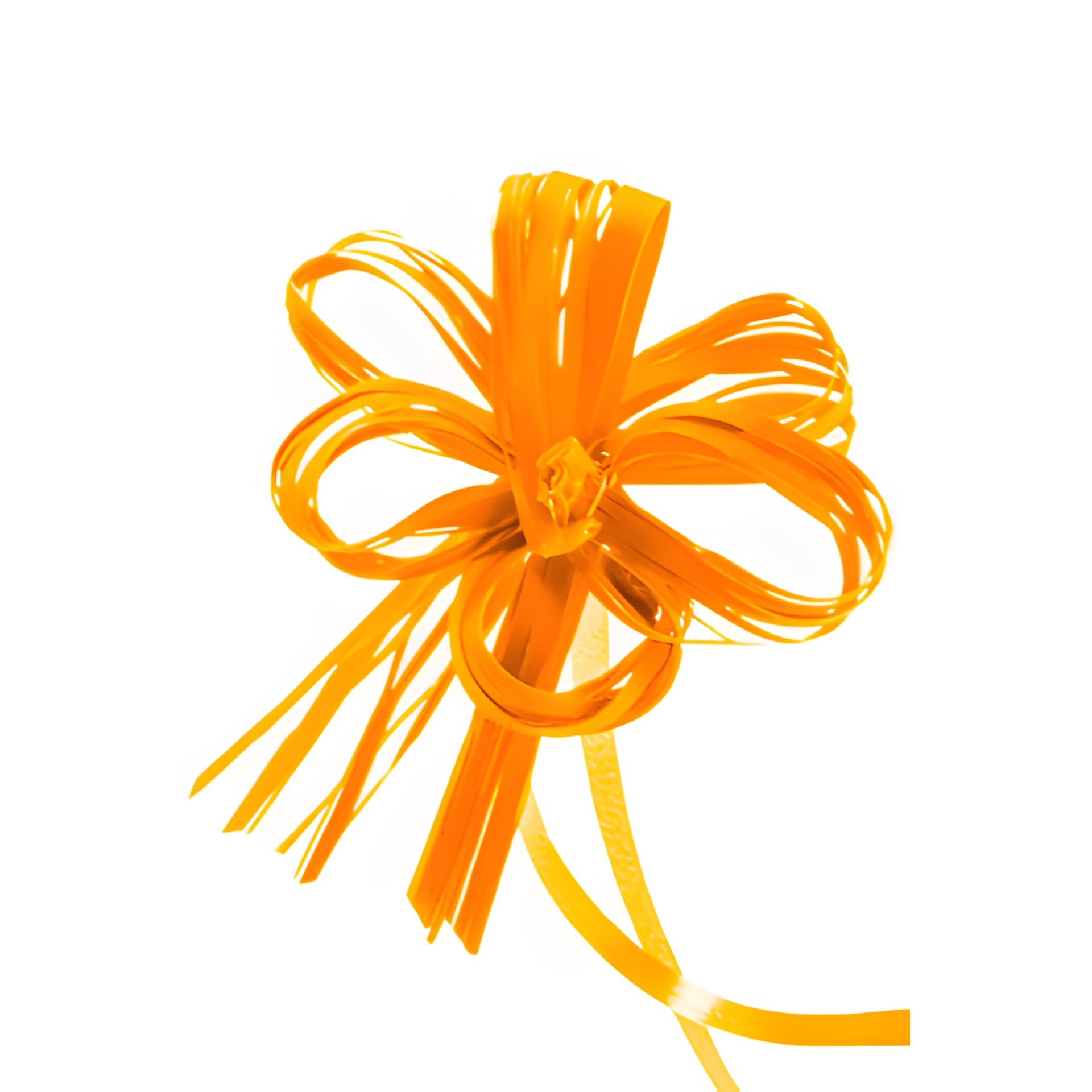 Ziehschleife Faser-Raffia bicolor ca. 80 mm, orange, 10 Stück