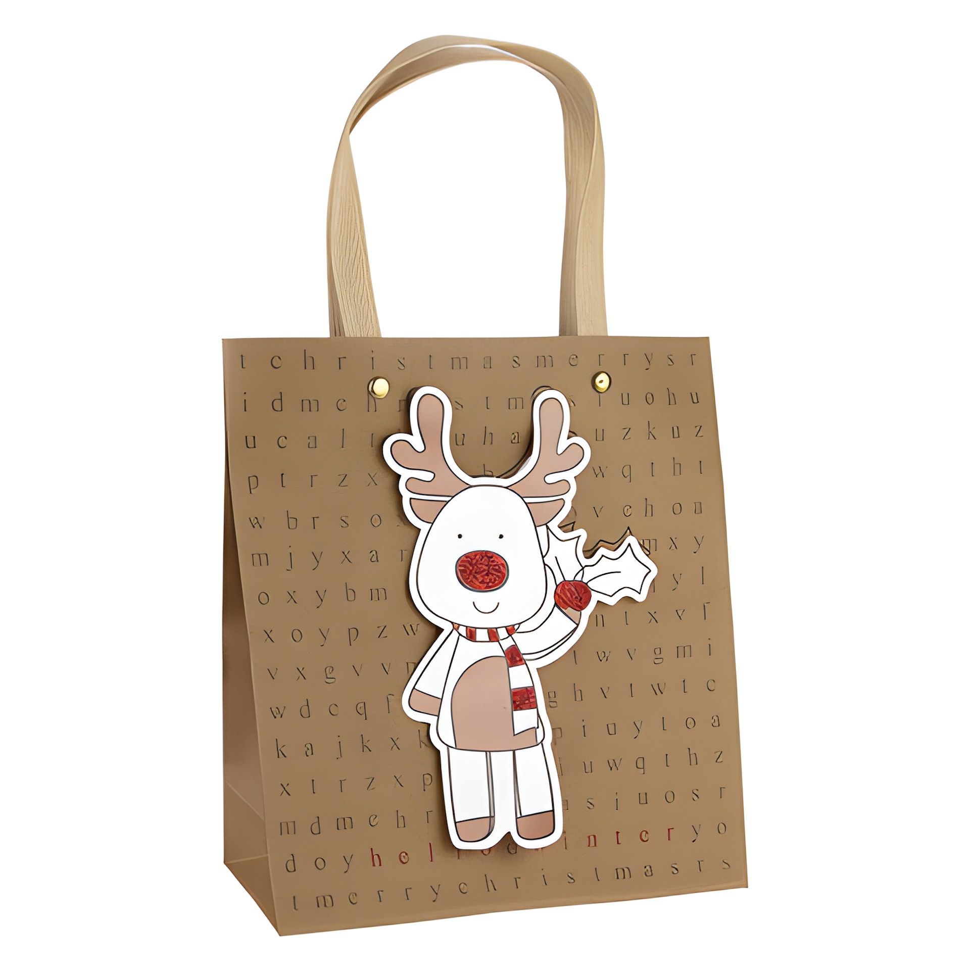 Geschenktüte 'Rentier/Schneemann', groß