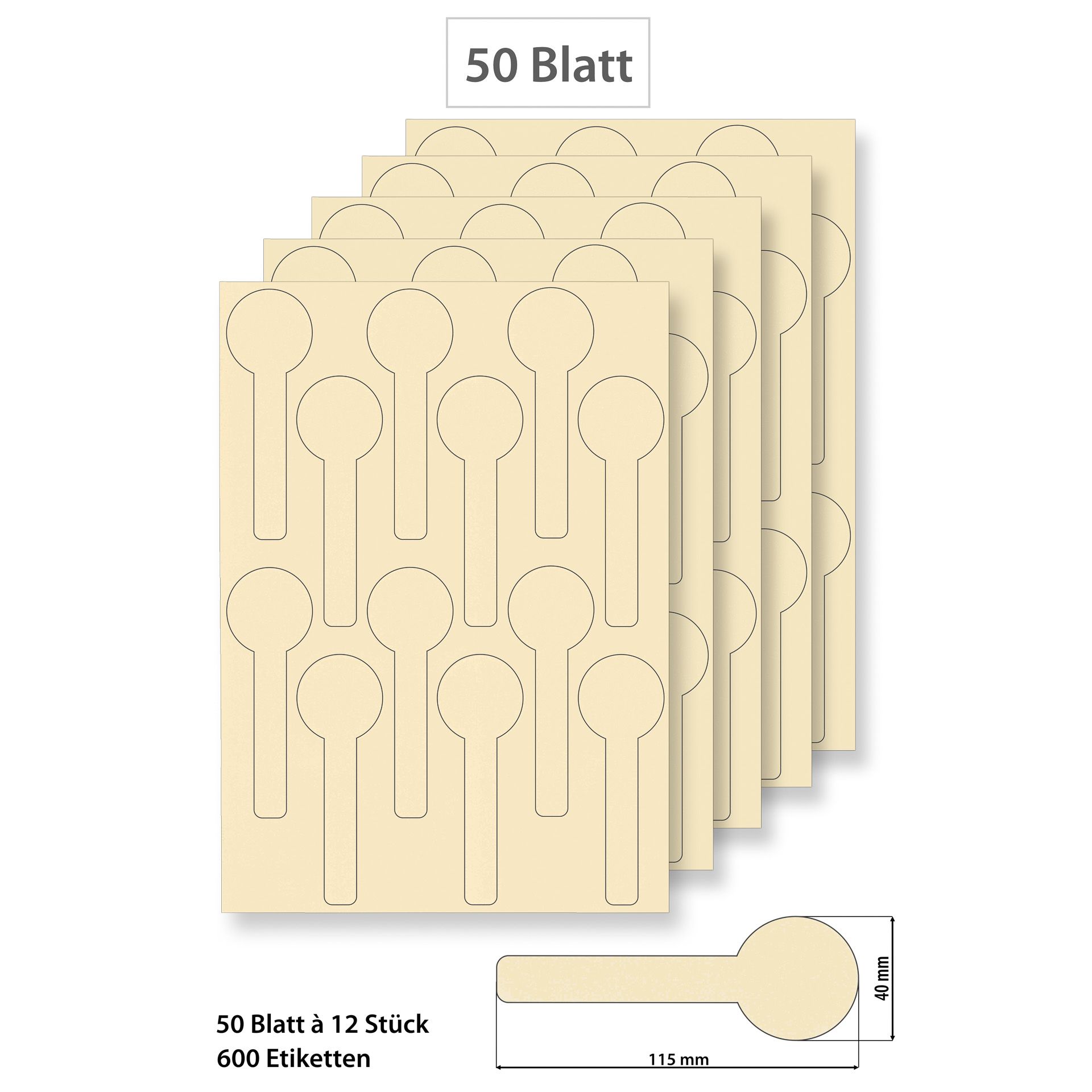 Steffis Siegeletiketten creme - 50 Blatt A4