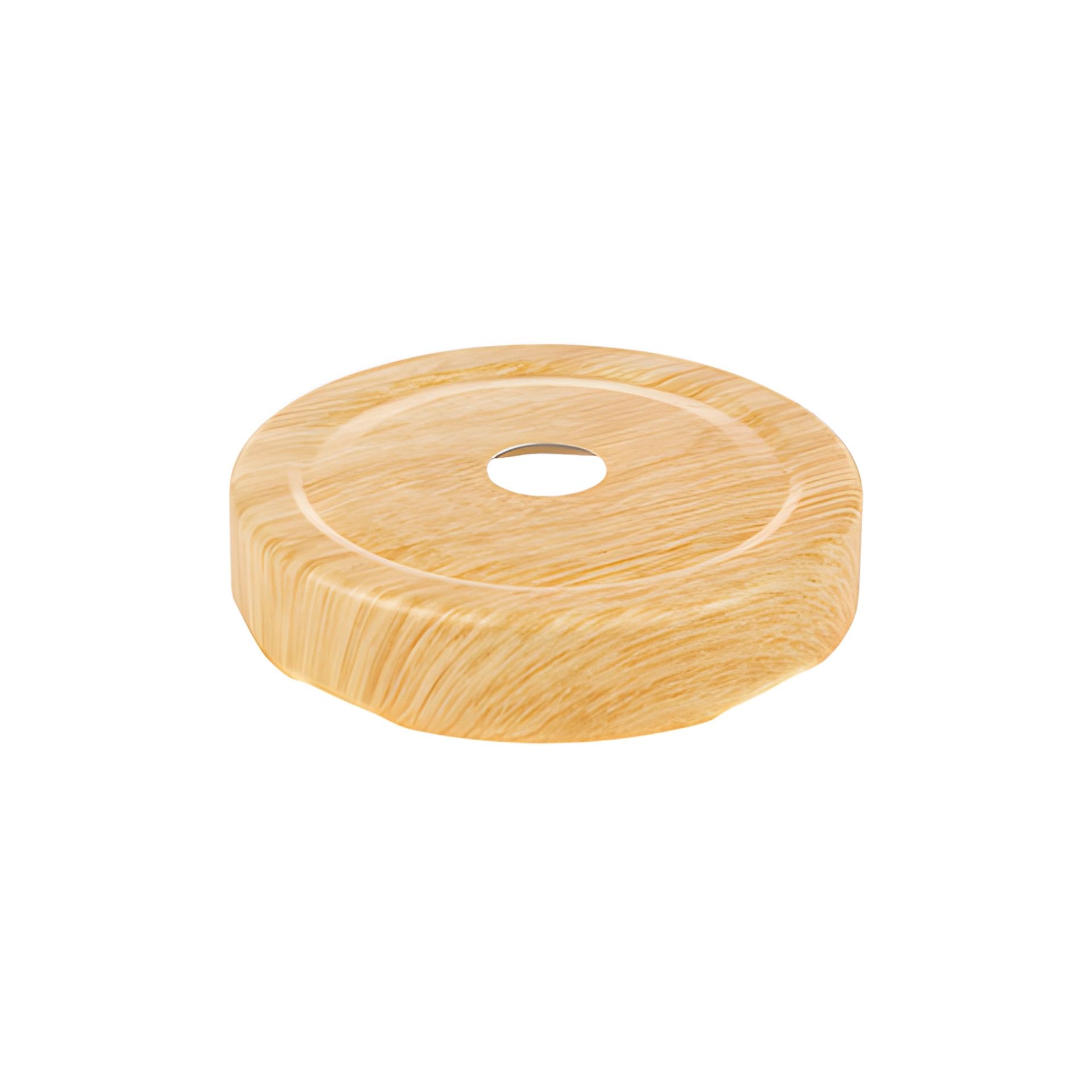 TO 66 Deep Trinkhalmdeckel Holzdekor, Loch Ø 13 mm