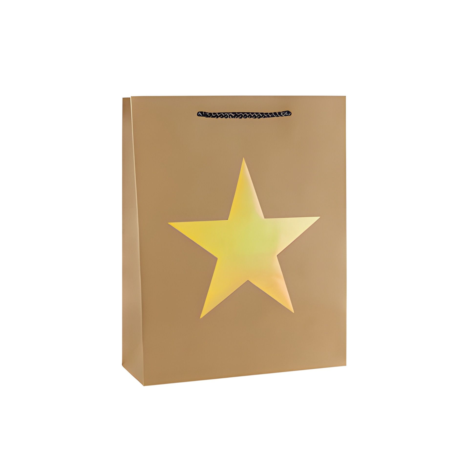 Geschenktüte 'Stern' gold metallic, mittel