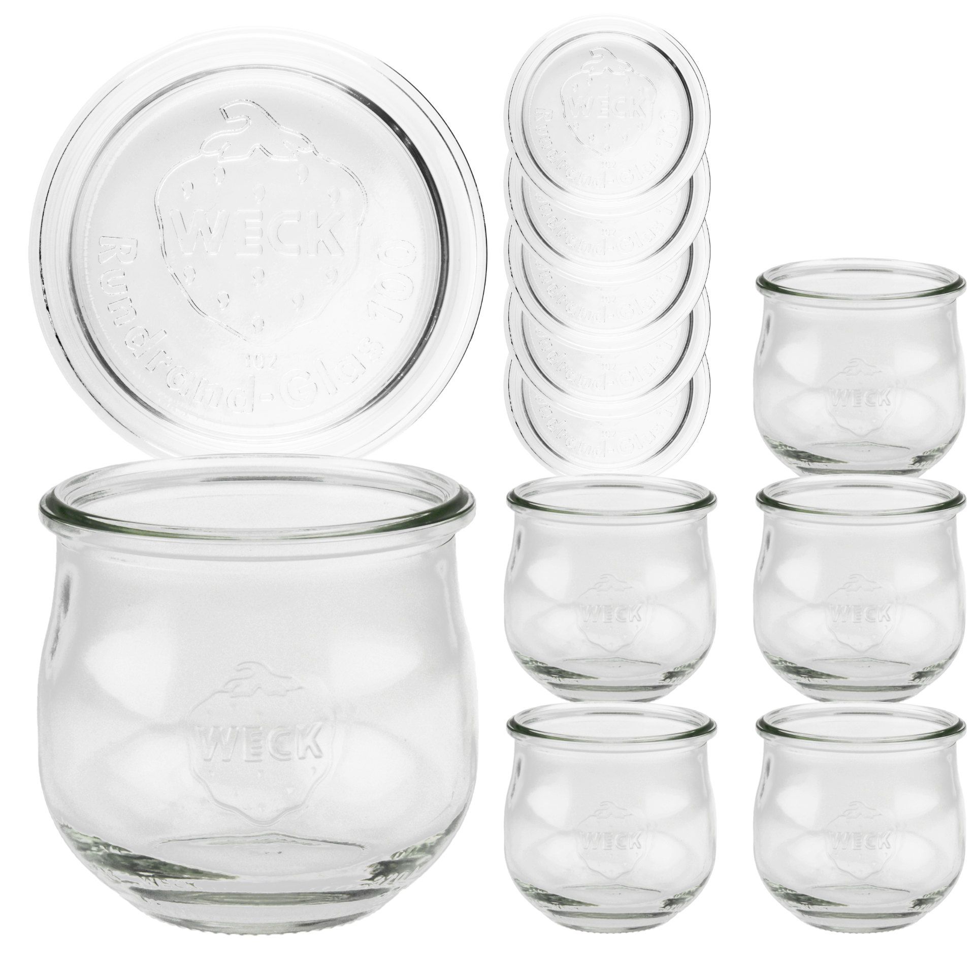WECK-Tulpenglas 370 ml + Glasdeckel, 6er Set