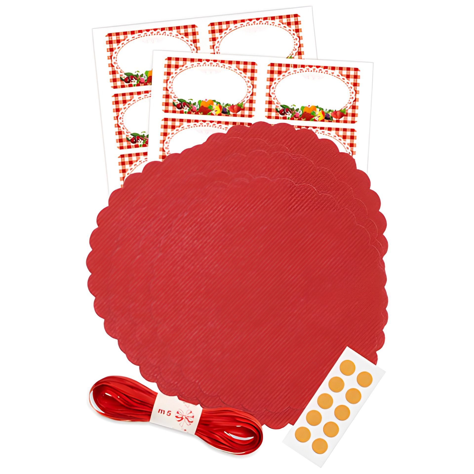 Deckchen-Set Ø 150 mm rot, 41-teilig