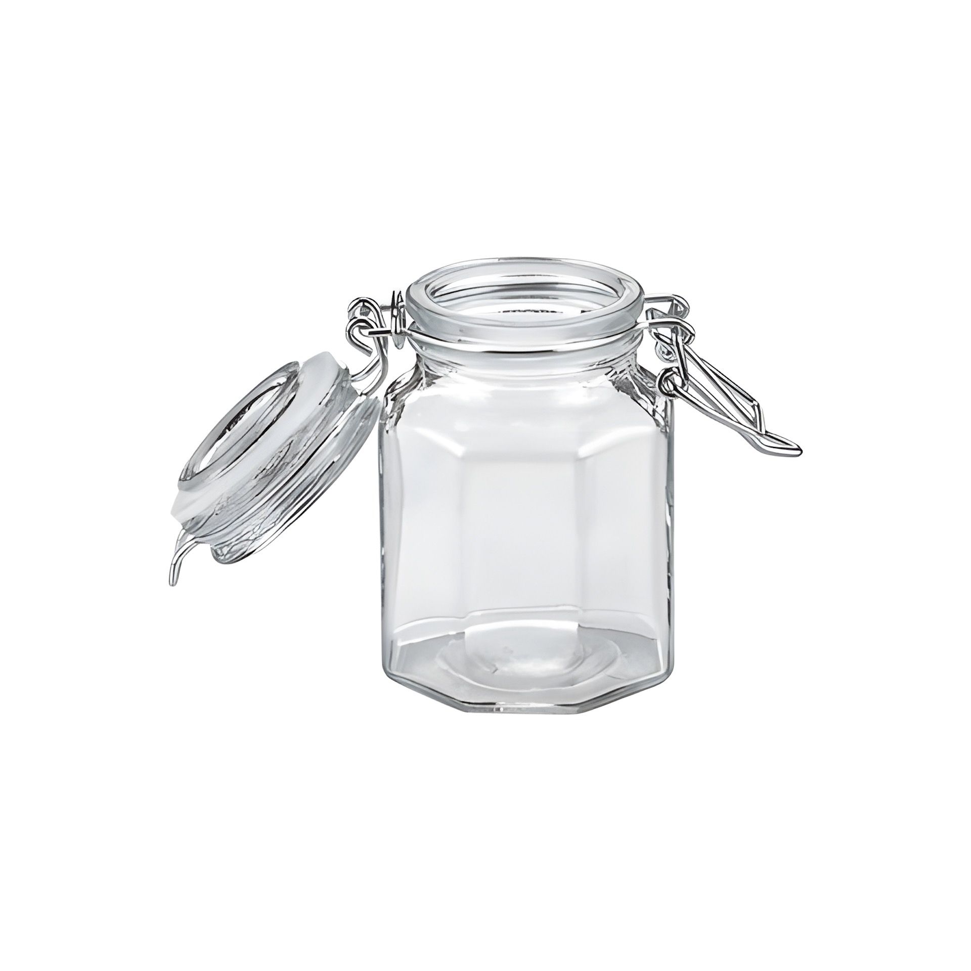 Bügelglas  100 ml achteckig