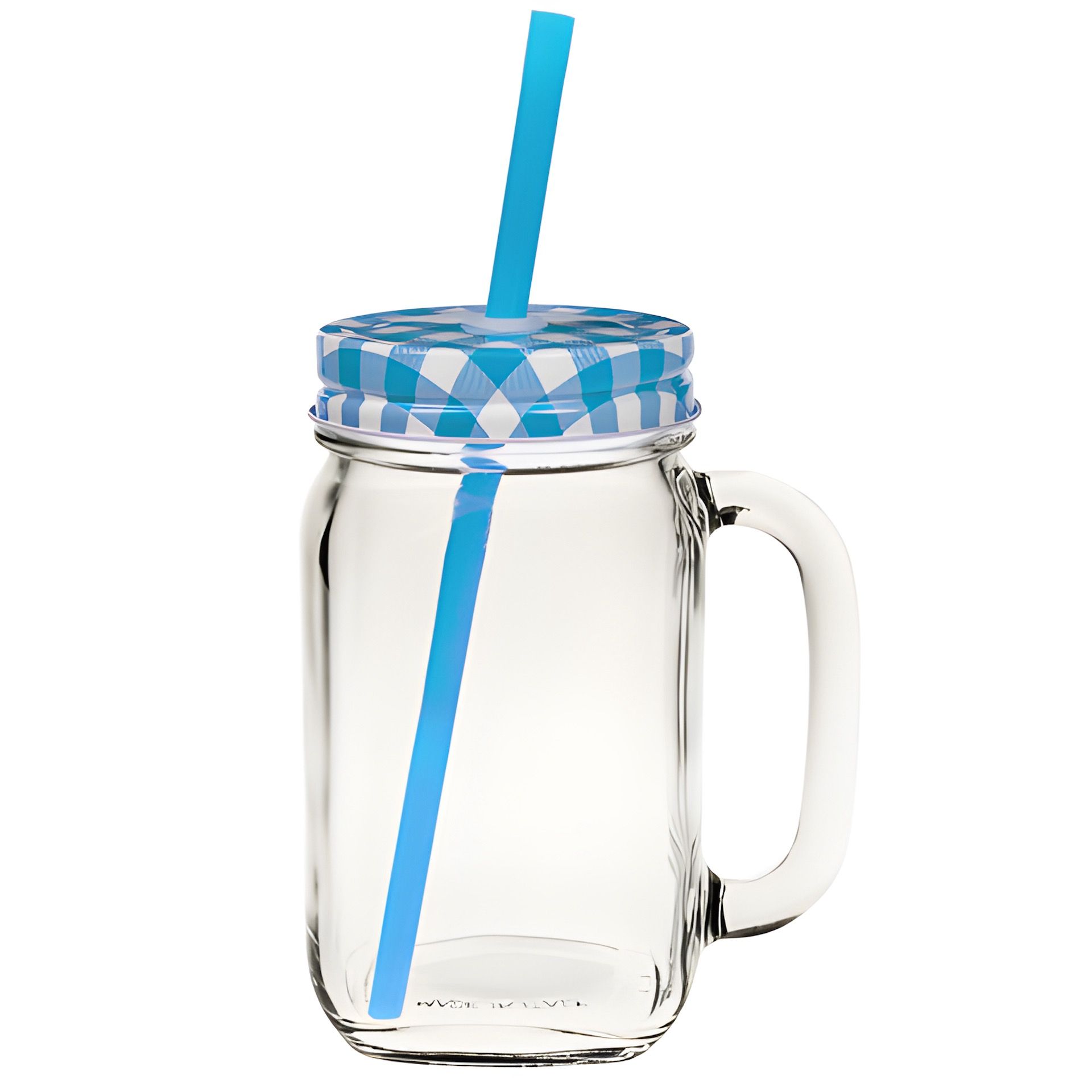 Trinkhalmglas 450 ml blau