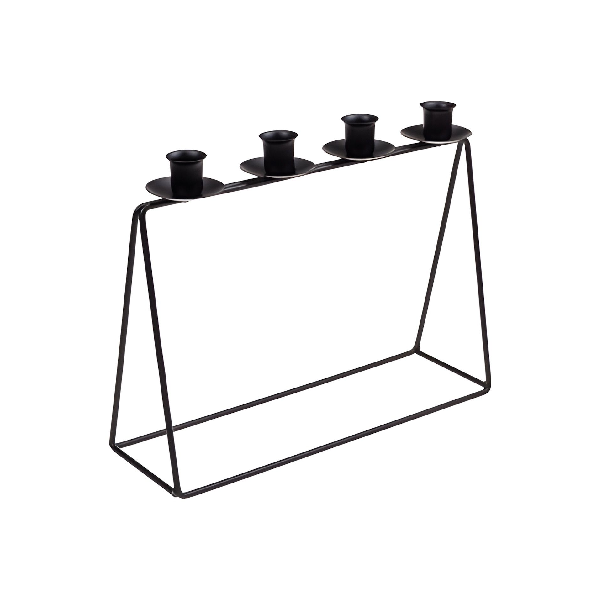 Metallkerzenhalter 4er, 32 x 25 cm, schwarz