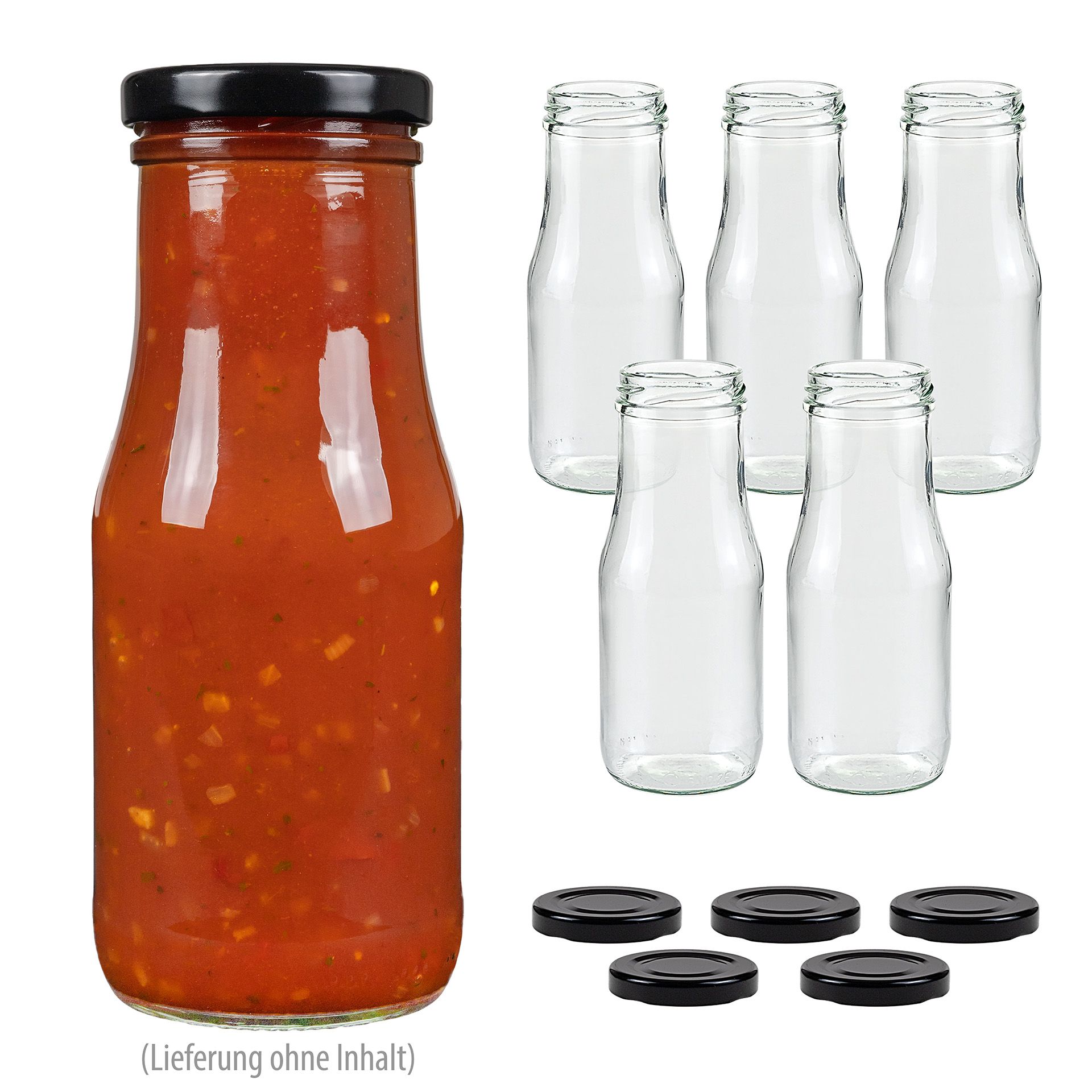Weithalsflasche 250 ml, 6er Set