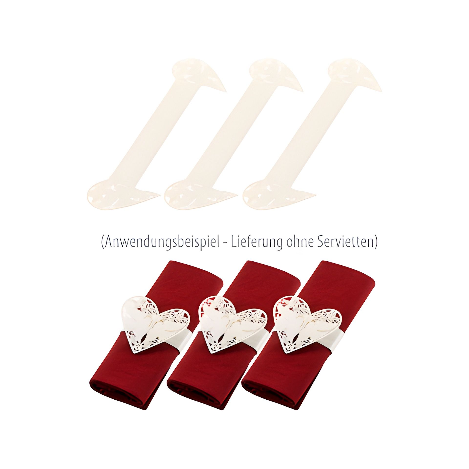 Serviettenringe 'Hochzeit', faltbar, 6er Pack