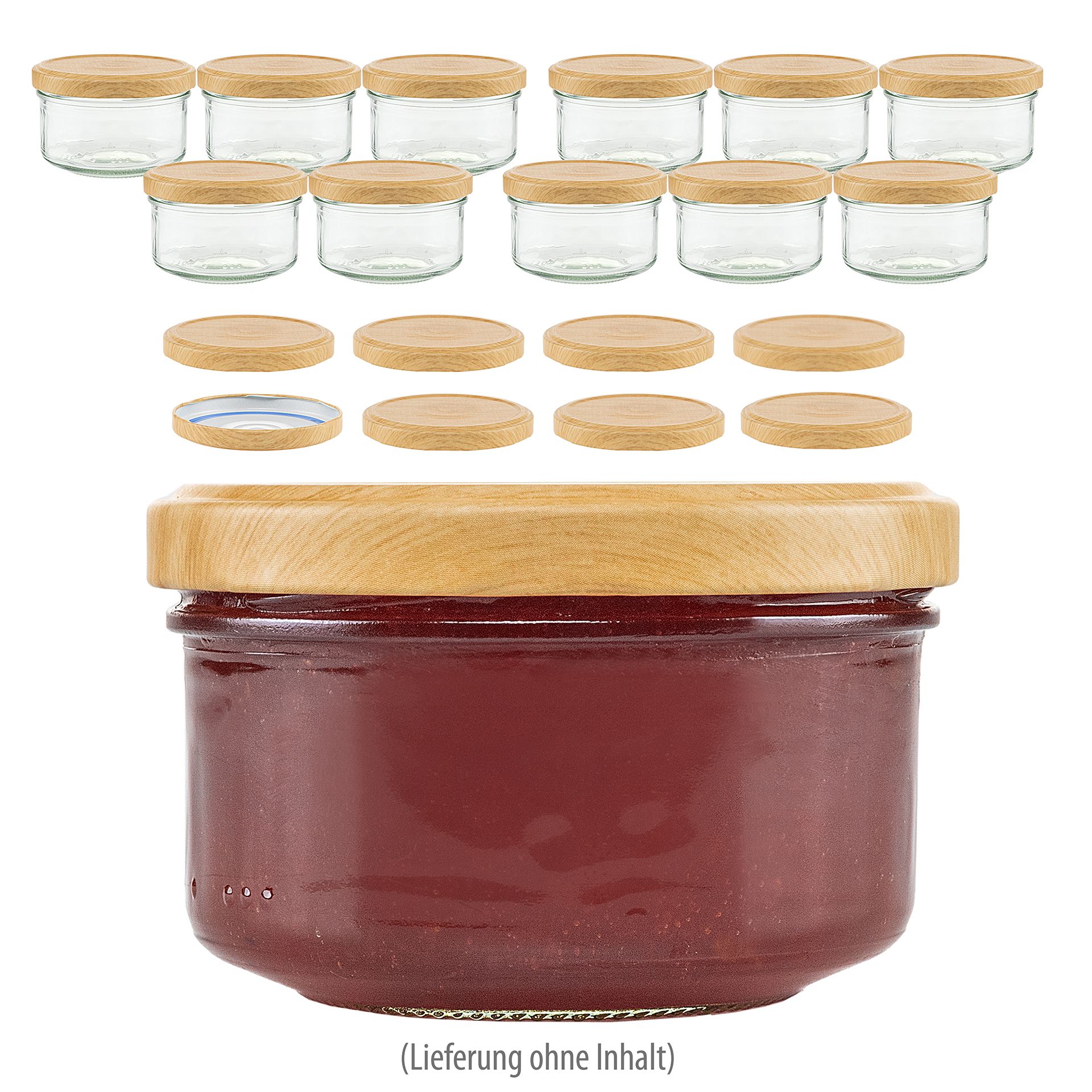 Sturzglas 186 ml 'Holzdekor', 12er Set
