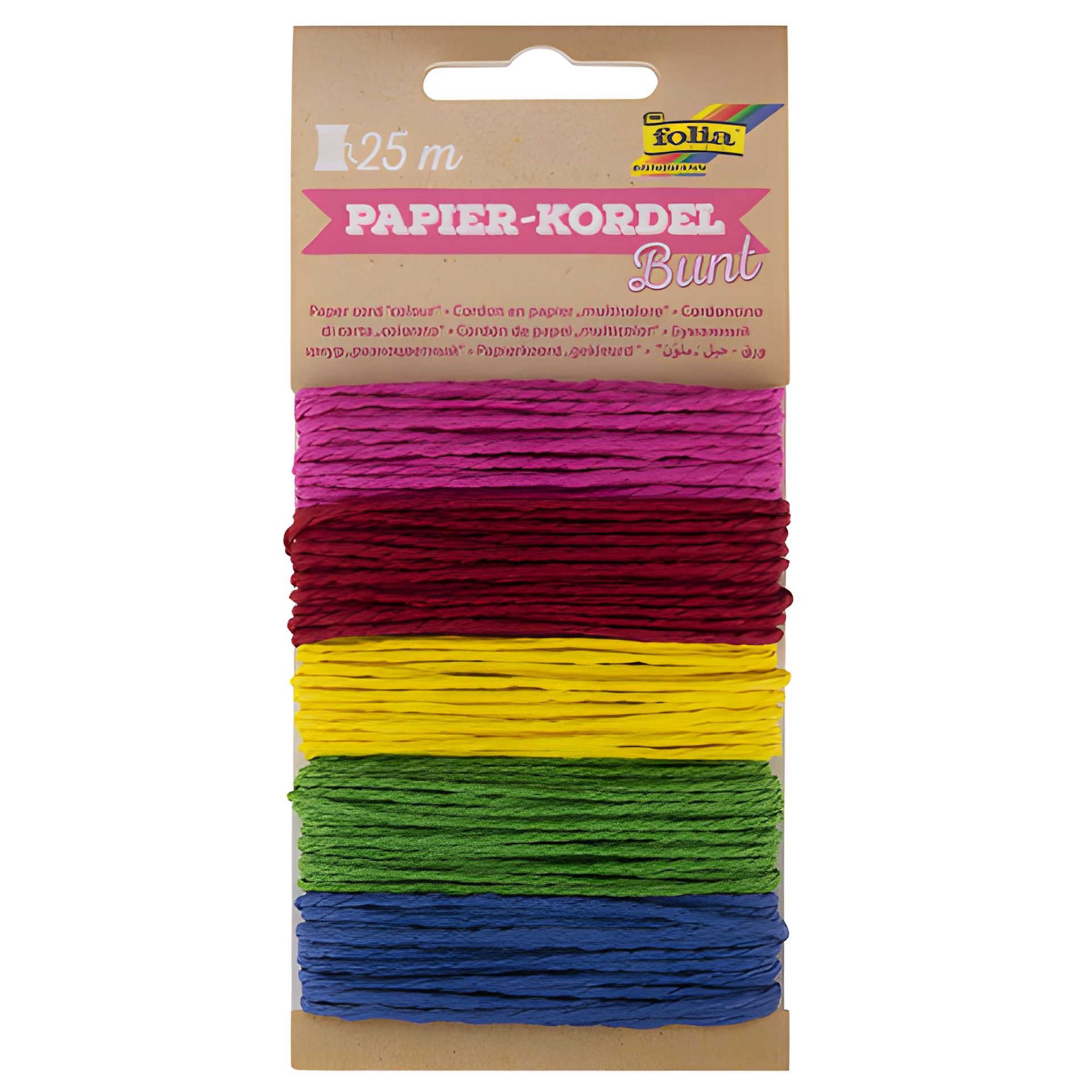 Papierkordel bunt, 25 m
