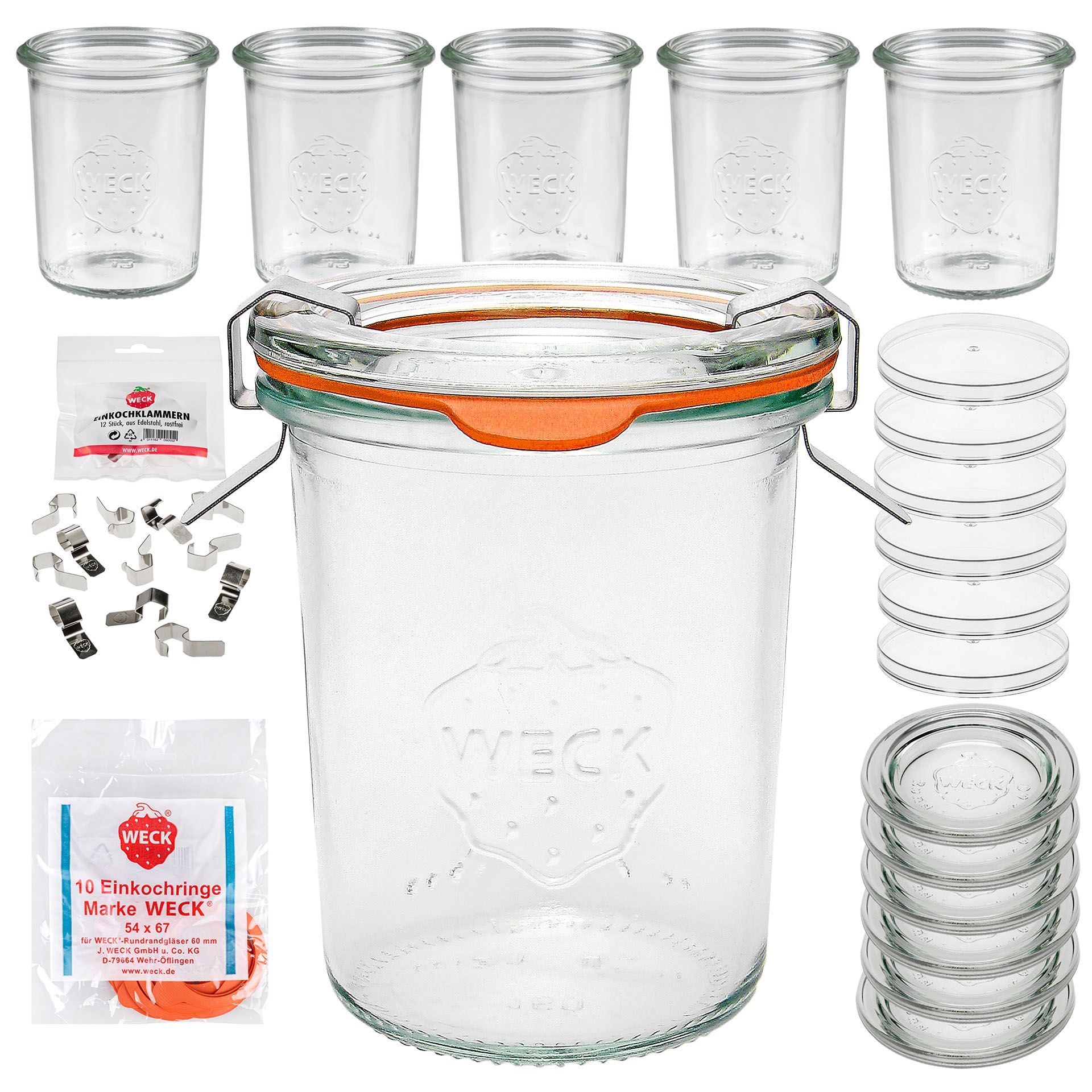 WECK-Mini-Sturzglas 160 ml mit Klarsichtdeckel, 6er Set