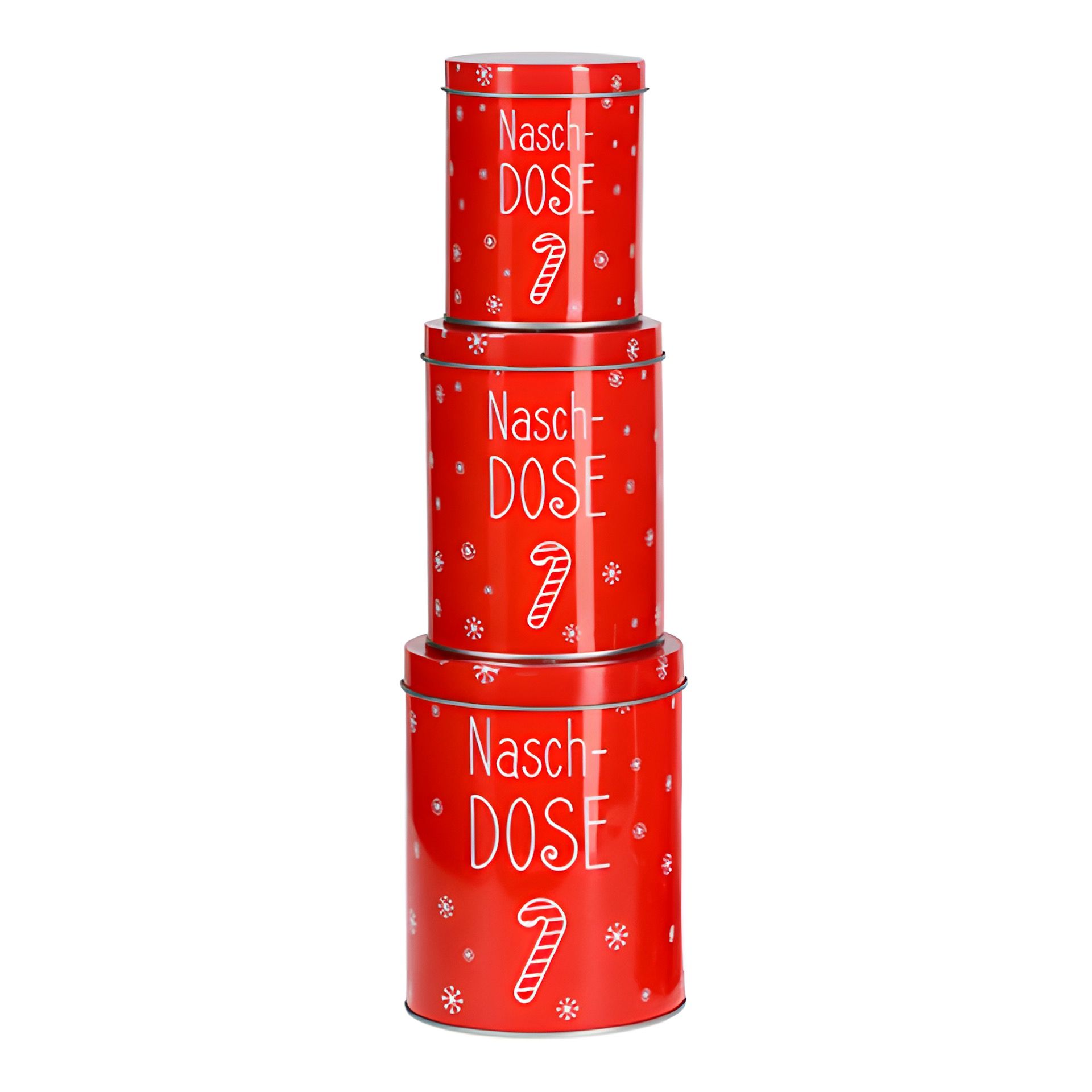Metalldose 'Weihnachtsgebäck' rot, 3er Set