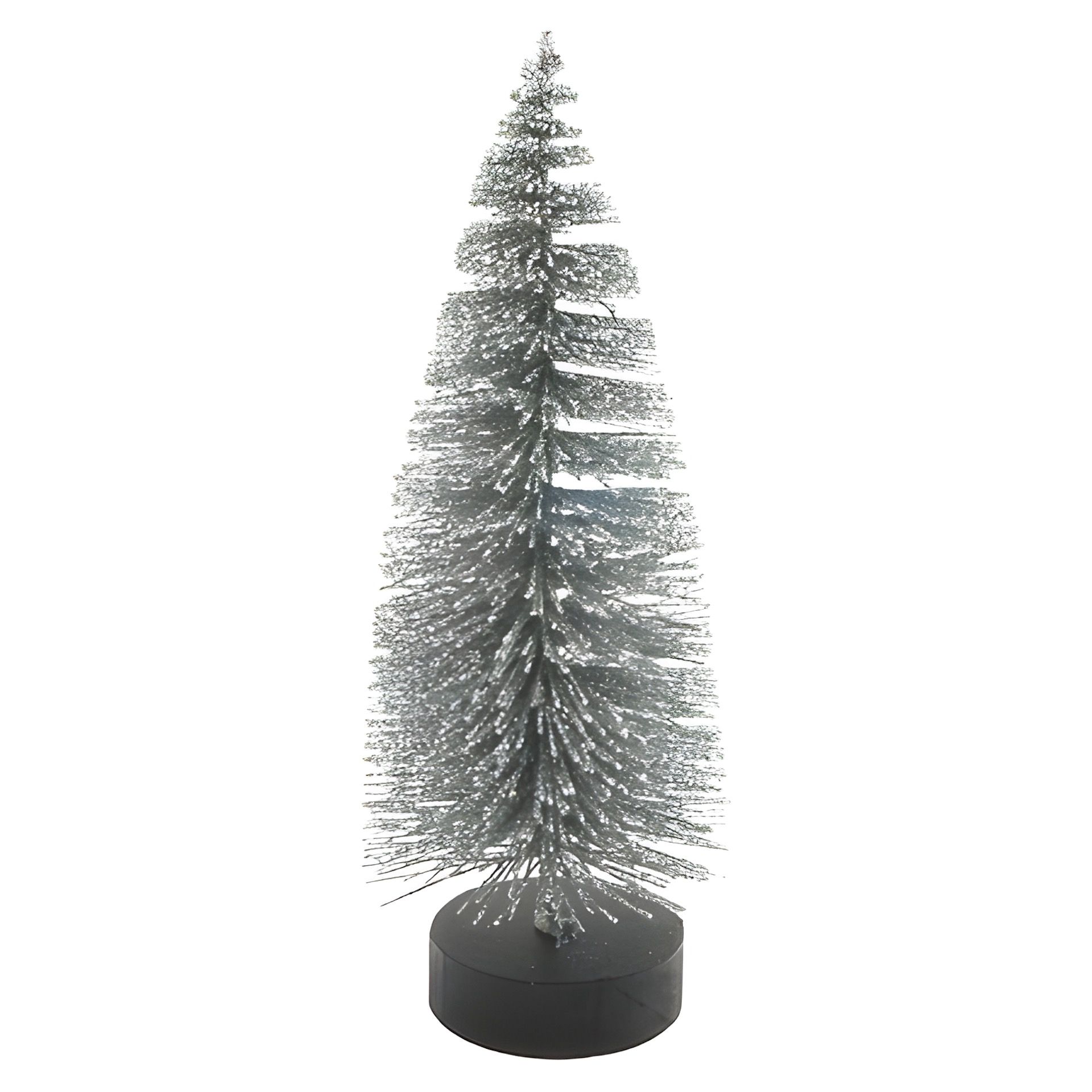Deko-Tannenbaum mit Holzfuß, 16 cm, silber