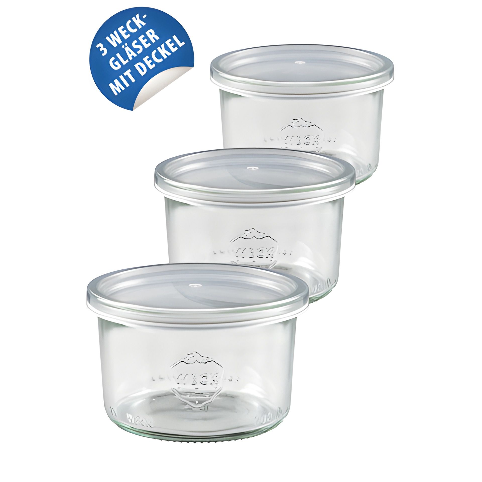 Servierglas 200 ml mit Schnappdeckel, 3er Set