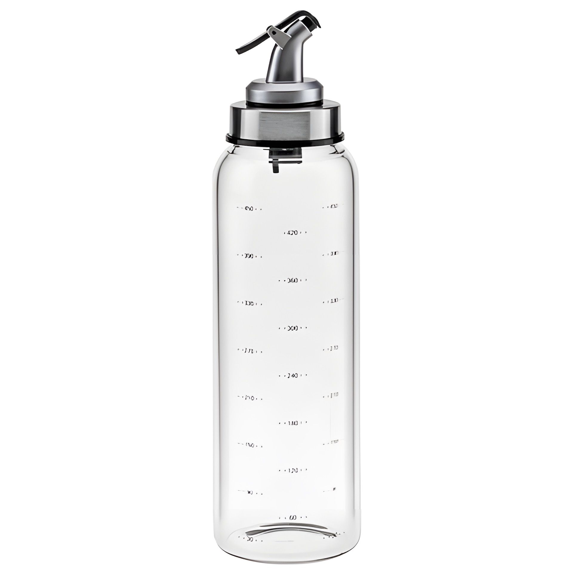 Glasflasche 500 ml mit Skala und Ausgießer