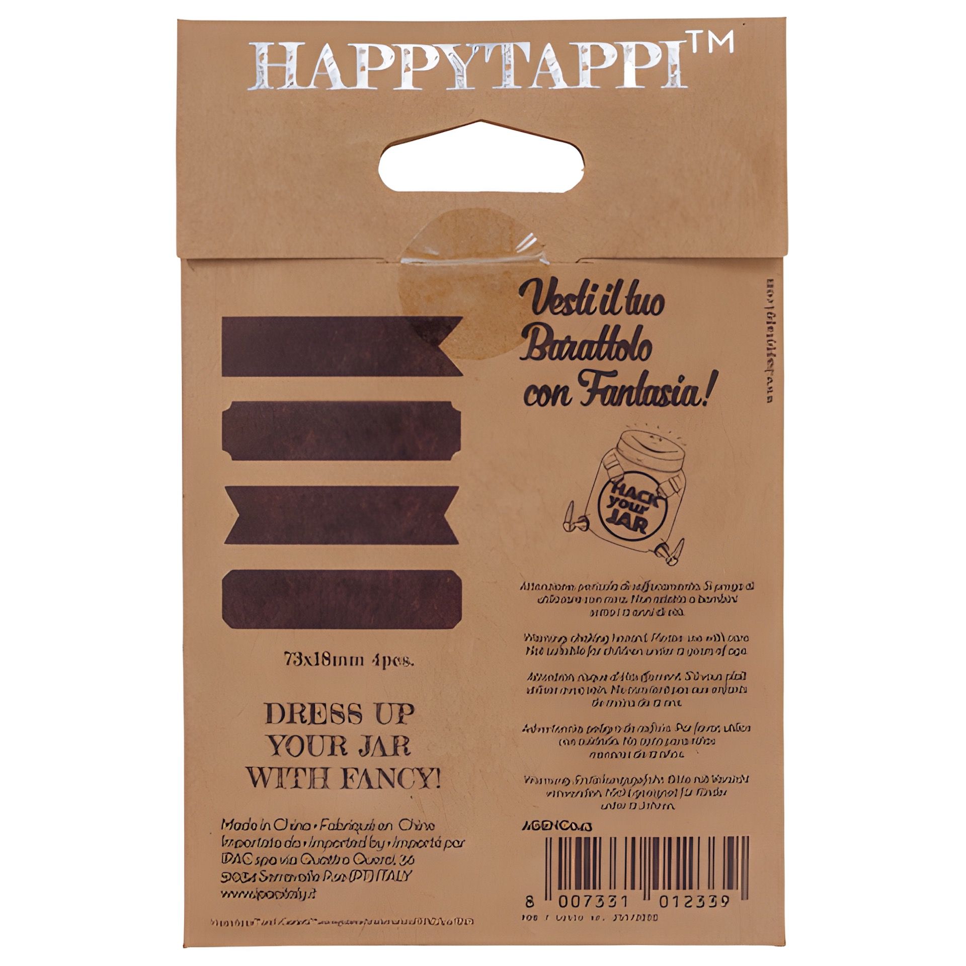 HappyTappi Kork-Sticker 73 x 18 mm, 16 Stück