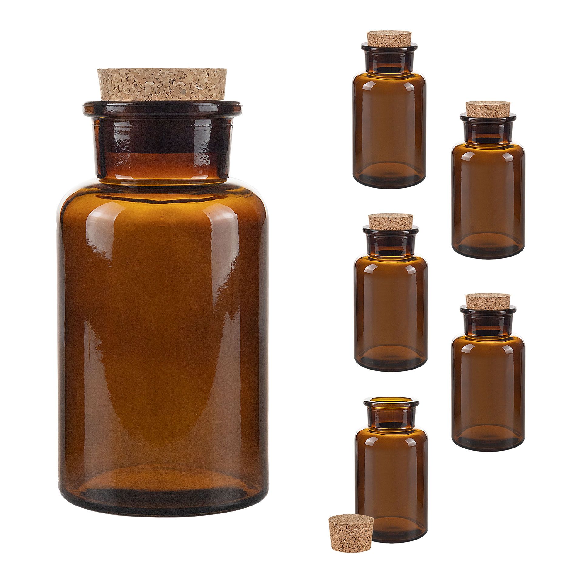 Korkenglas 300 ml braun beschichtet, 6er Set