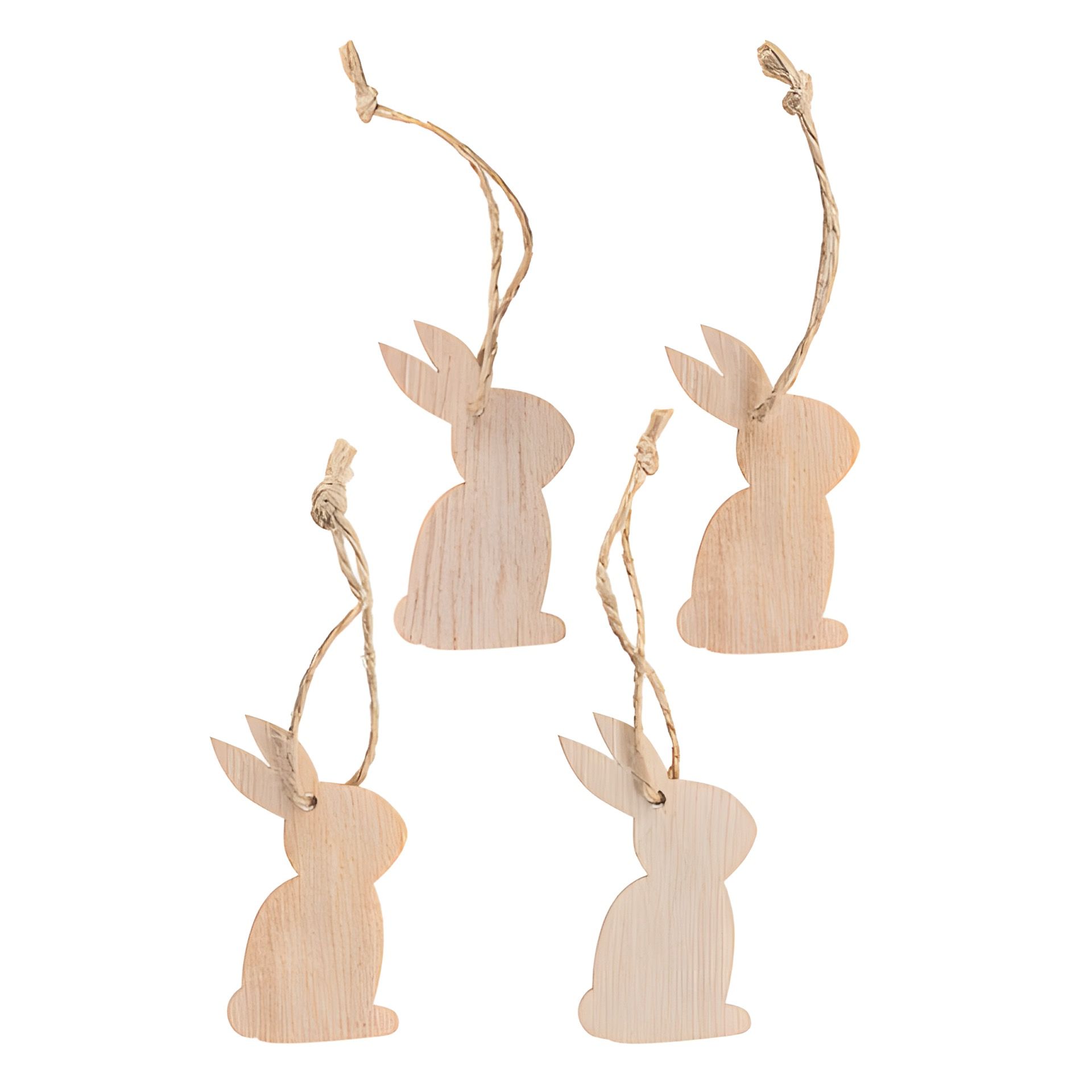 Holzanhänger 'Hase' 6 cm, 4 Stück