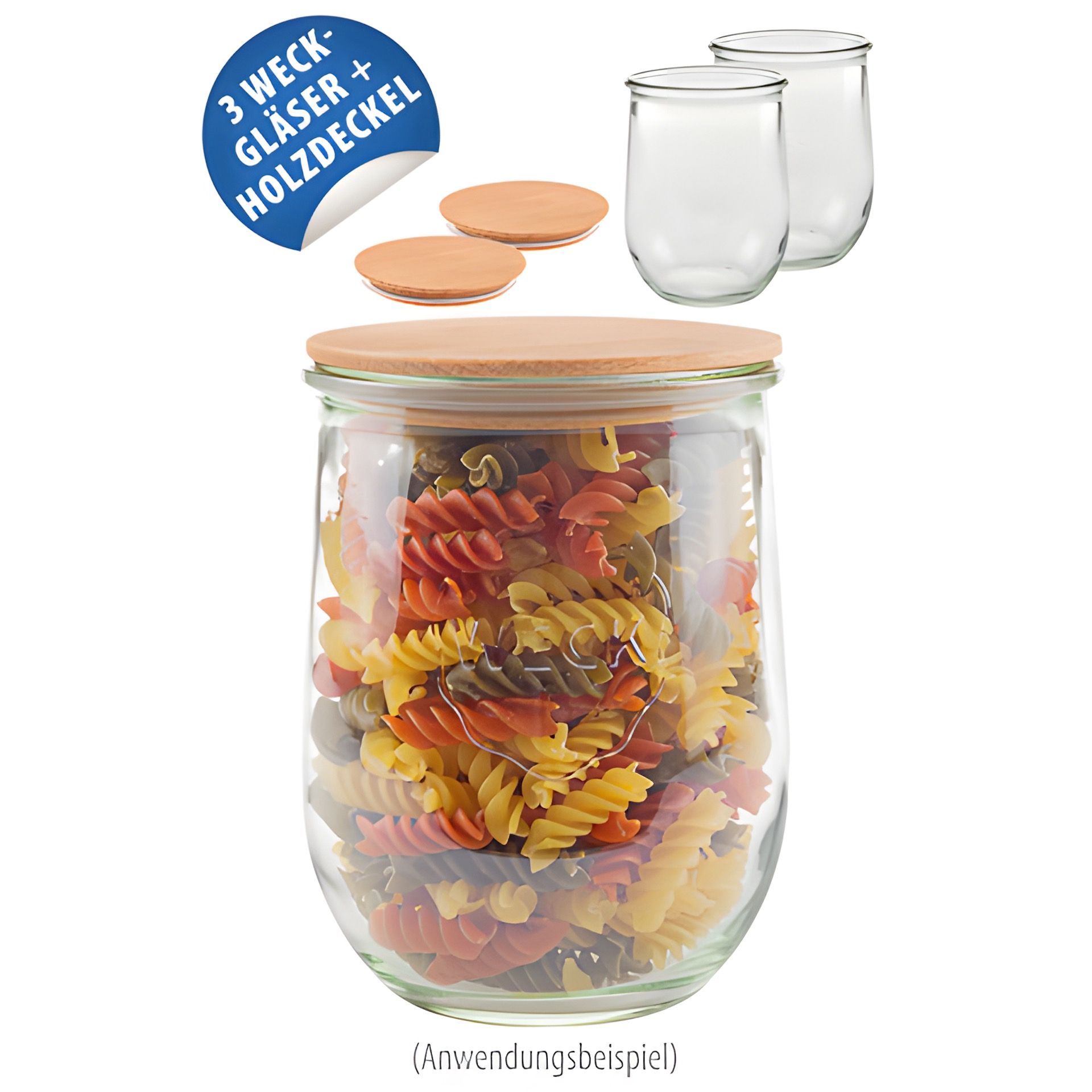WECK-Tulpenglas 1062 ml mit Holzdeckel, 3er Set