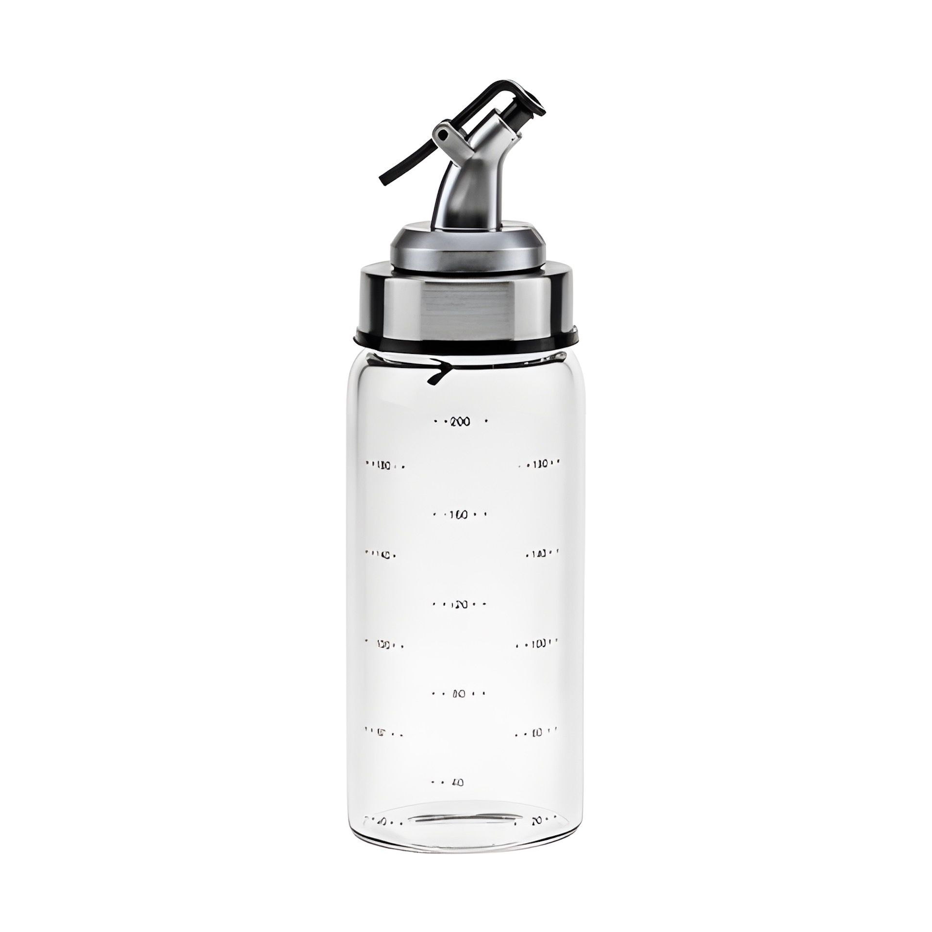 Glasflasche 200 ml mit Skala und Ausgießer