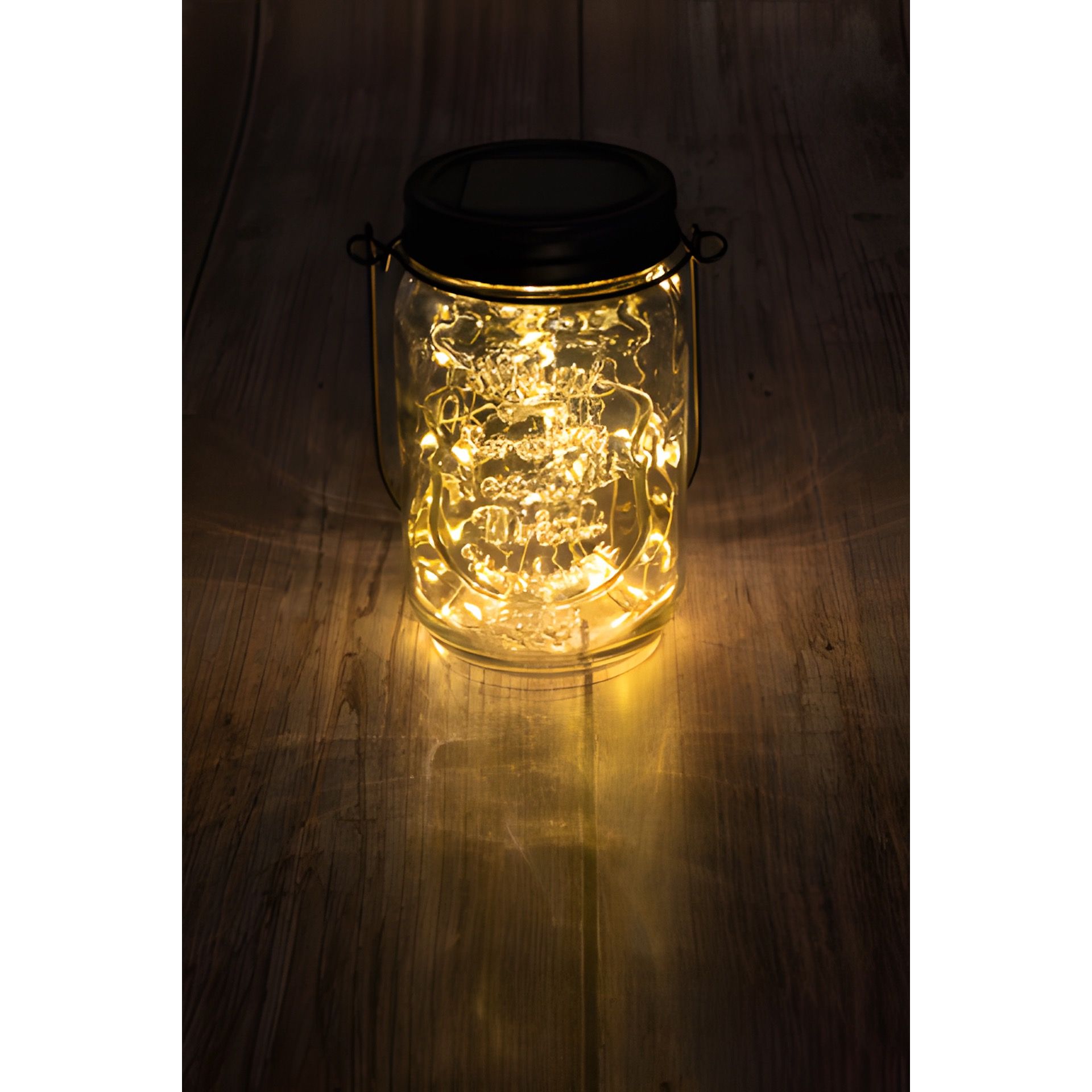 Solarglas 'Mason' 8 x 13 cm, 30 LEDs