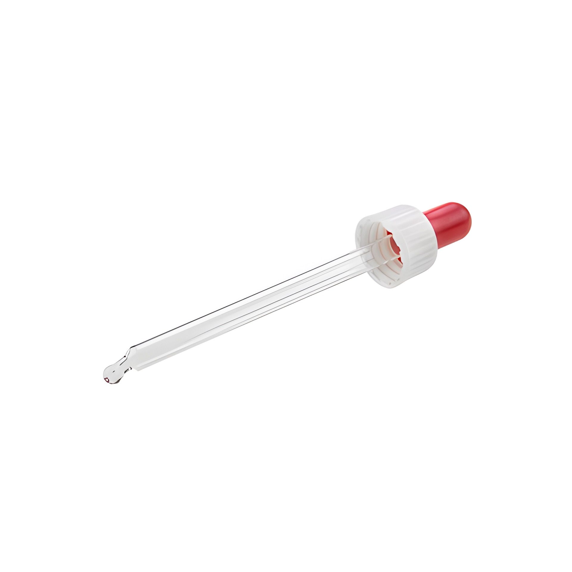 Pipette DIN 18 weiß 106 mm, roter Sauger