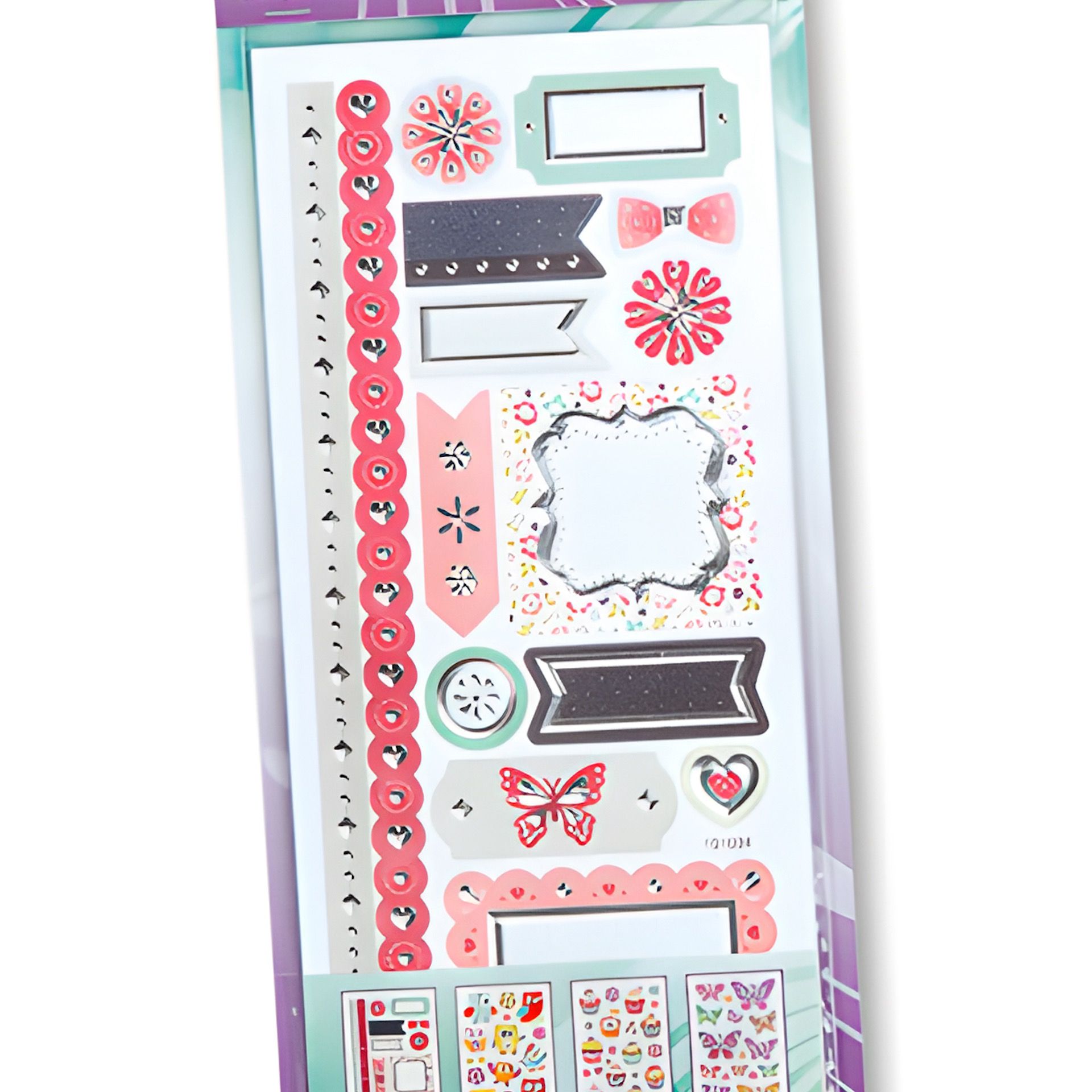 Präge-Sticker 'Harmonie', ca. 10 x 23 cm, 4 Blatt, 4 Motive
