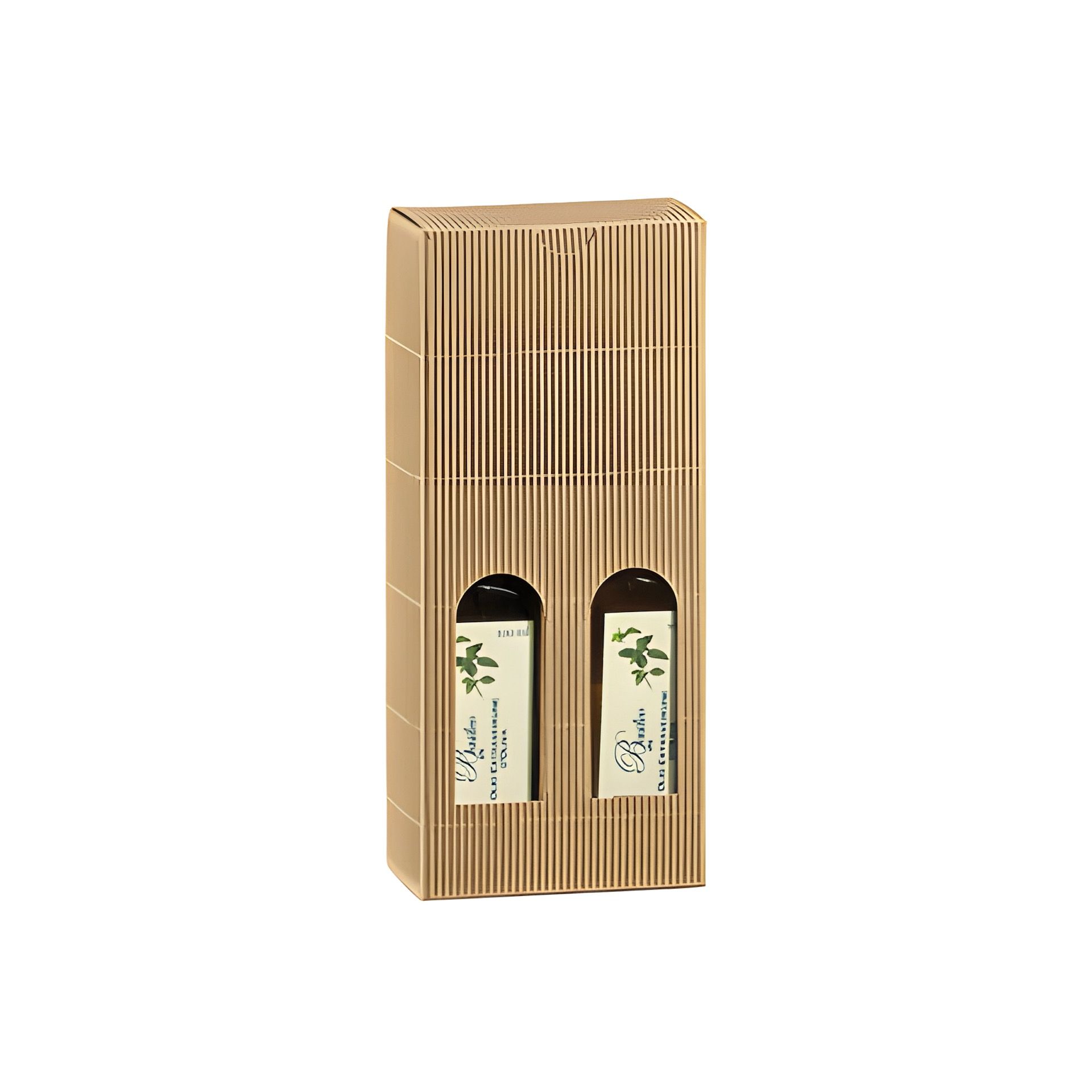 Flaschenkarton 2er  90 x 45 x 215 mm natur