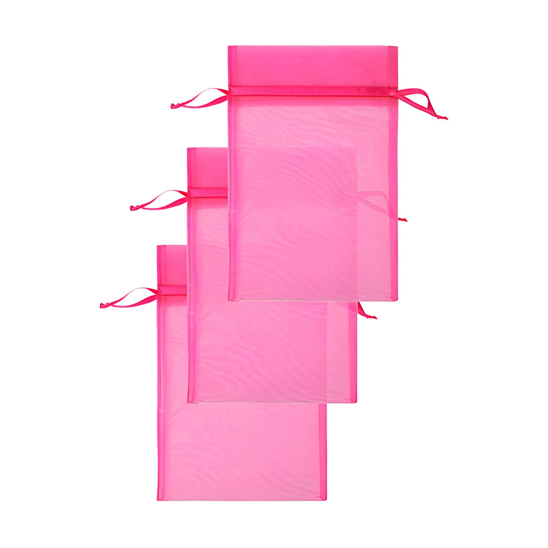 Chiffonbeutel 15 x 24 cm, pink, 3 Stück