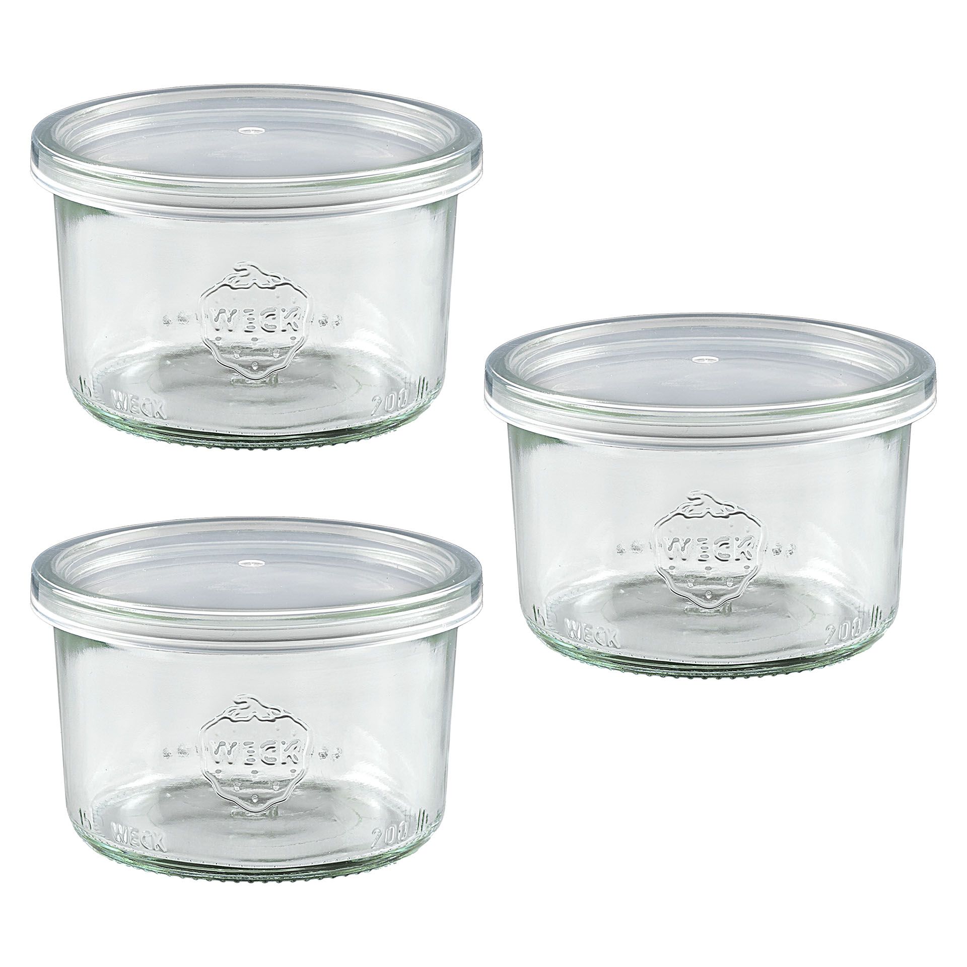 Servierglas 200 ml mit Schnappdeckel, 3er Set