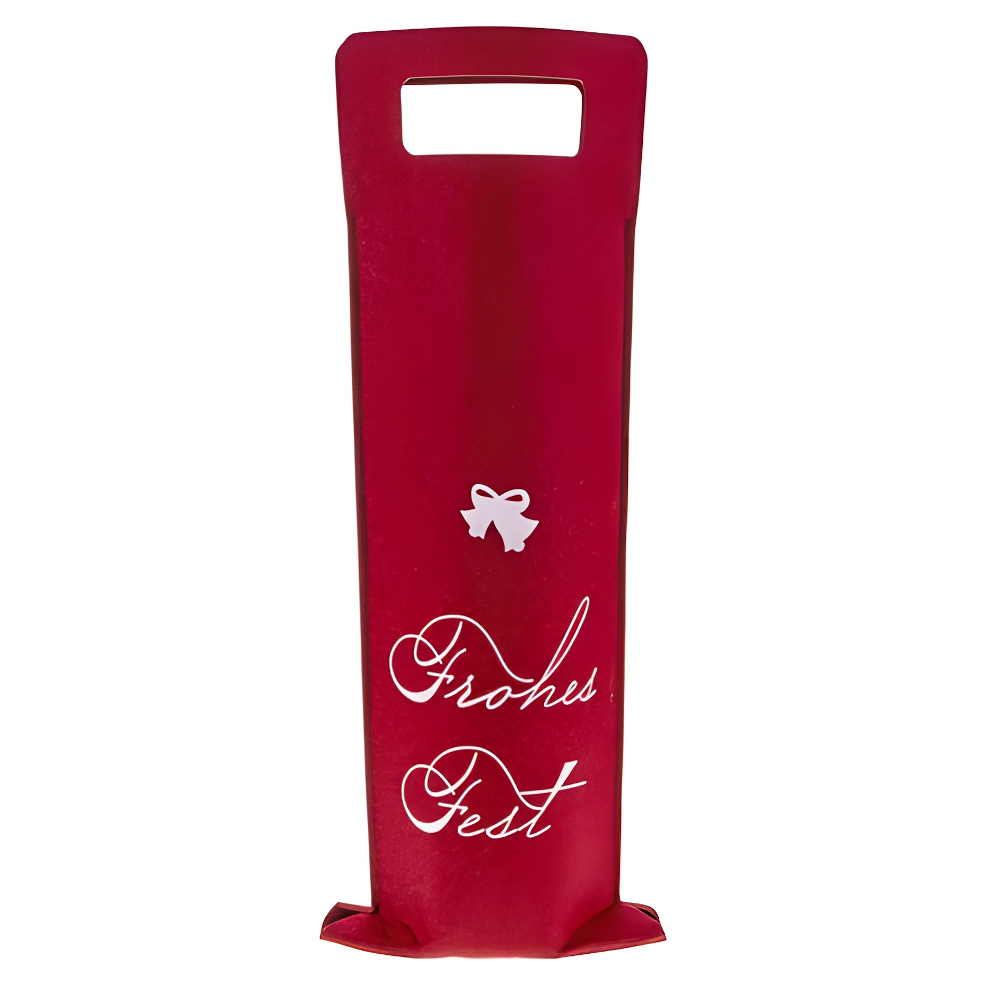 Flaschentasche 'Frohes Fest' Filz, 14 x 41 cm, bordeaux