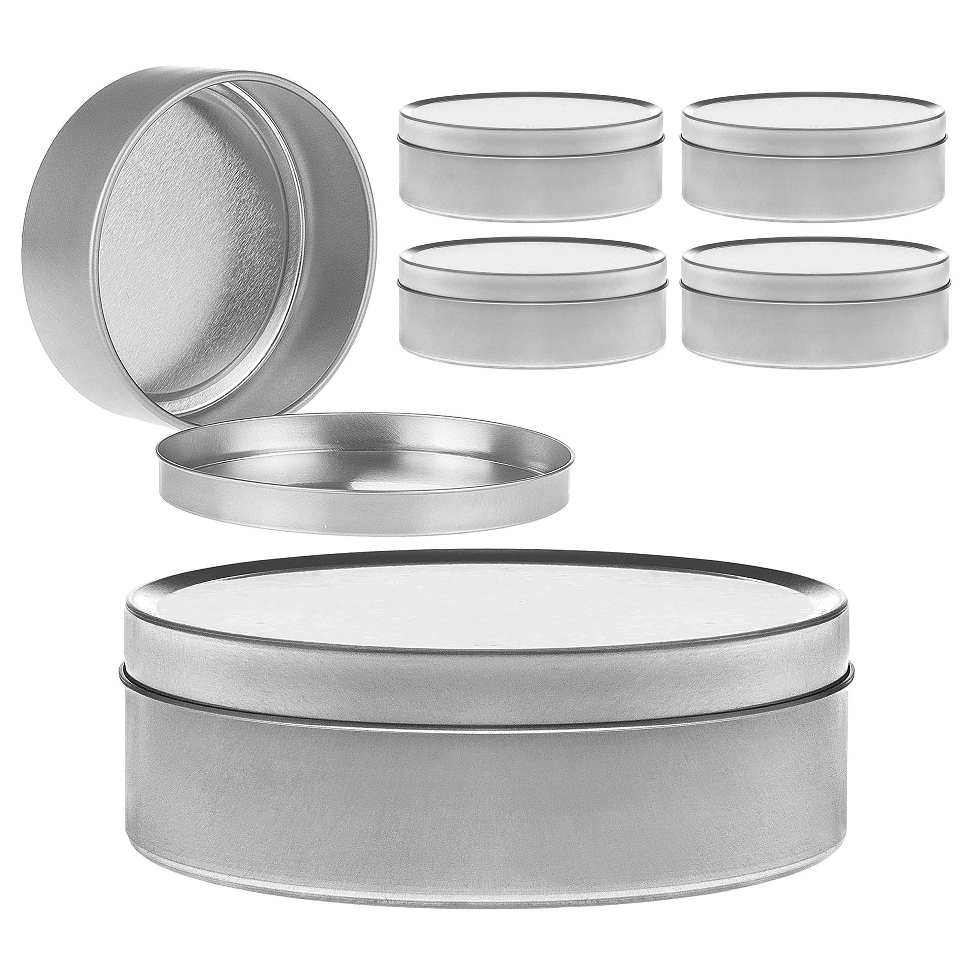 Metalldose silber 9,7 x 3,3 cm, 6 Stück