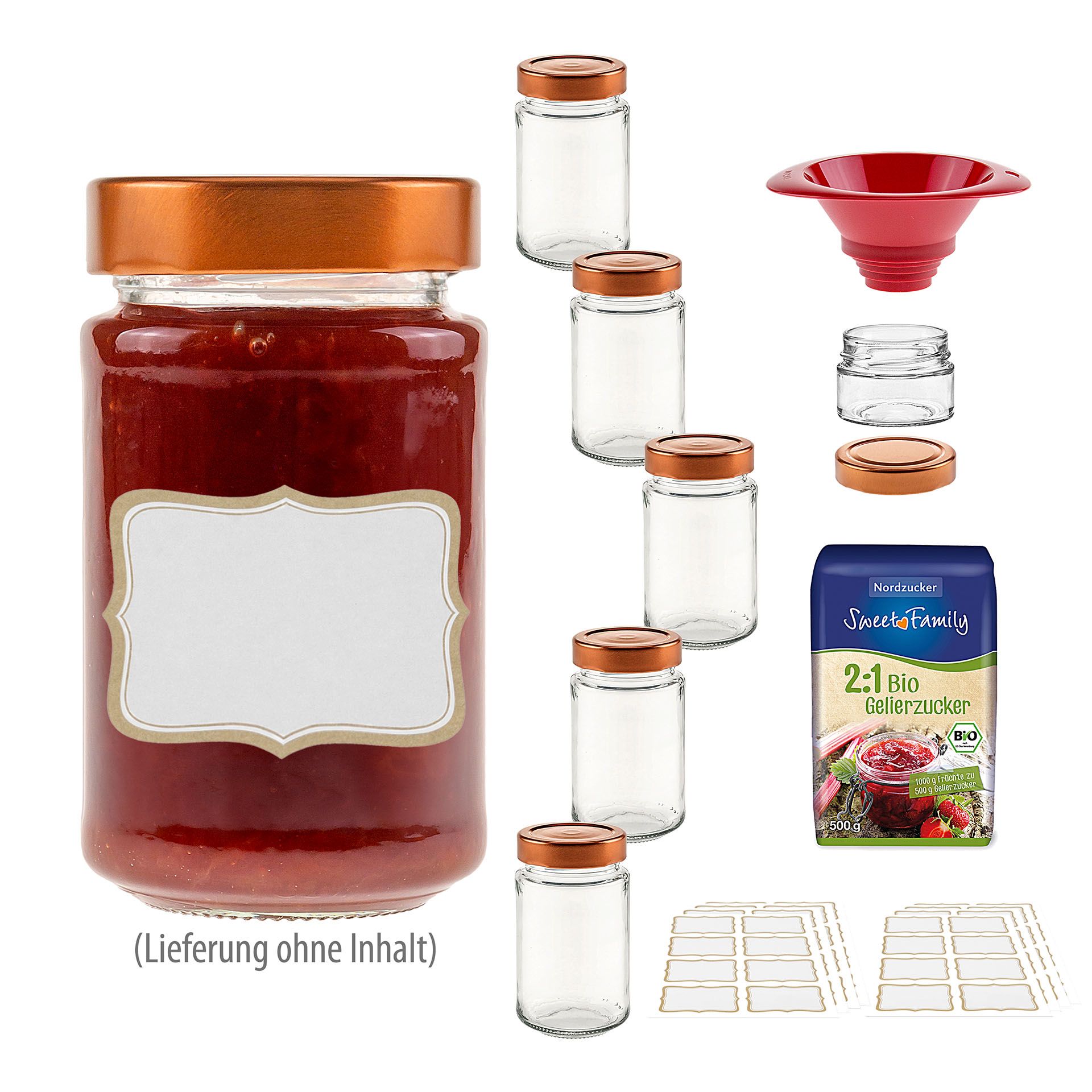Marmeladengläser Deep kupfer, 6er Einsteiger-Set