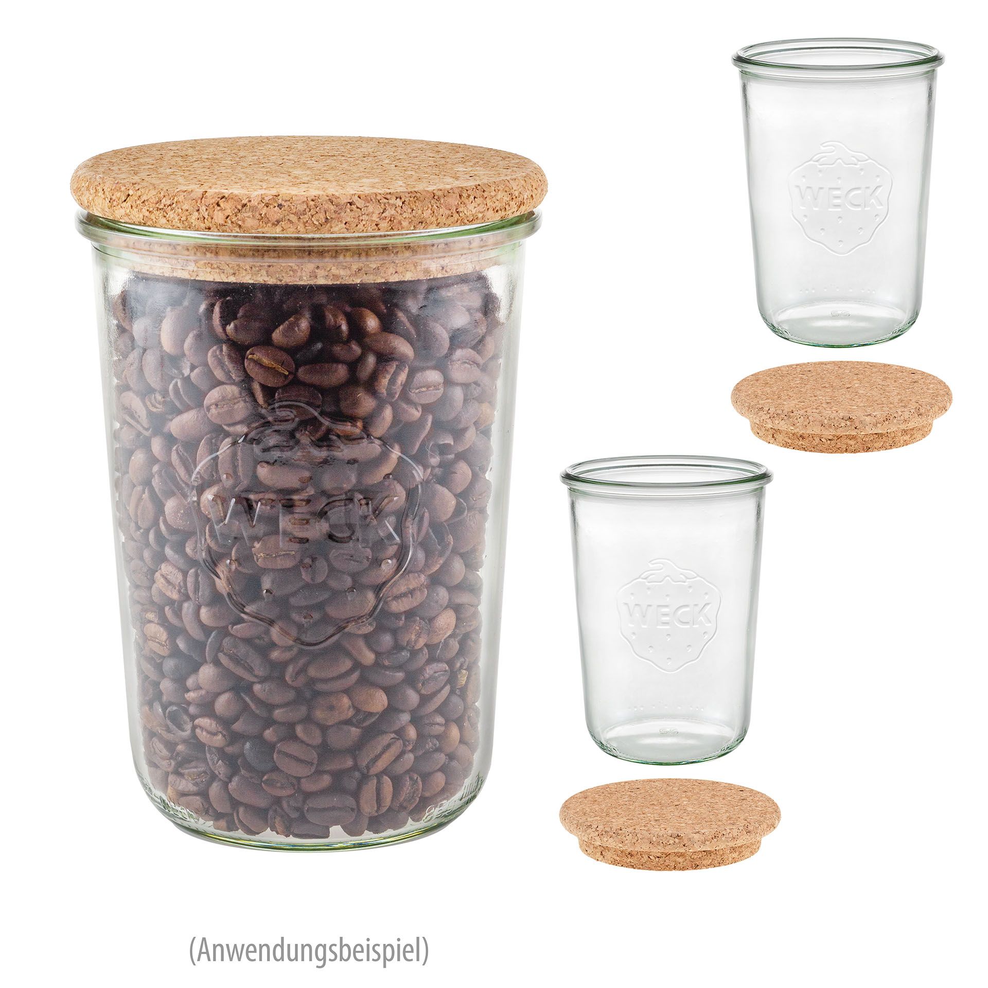 WECK-Sturzglas 850 ml mit Pilzkorken, 3er Set