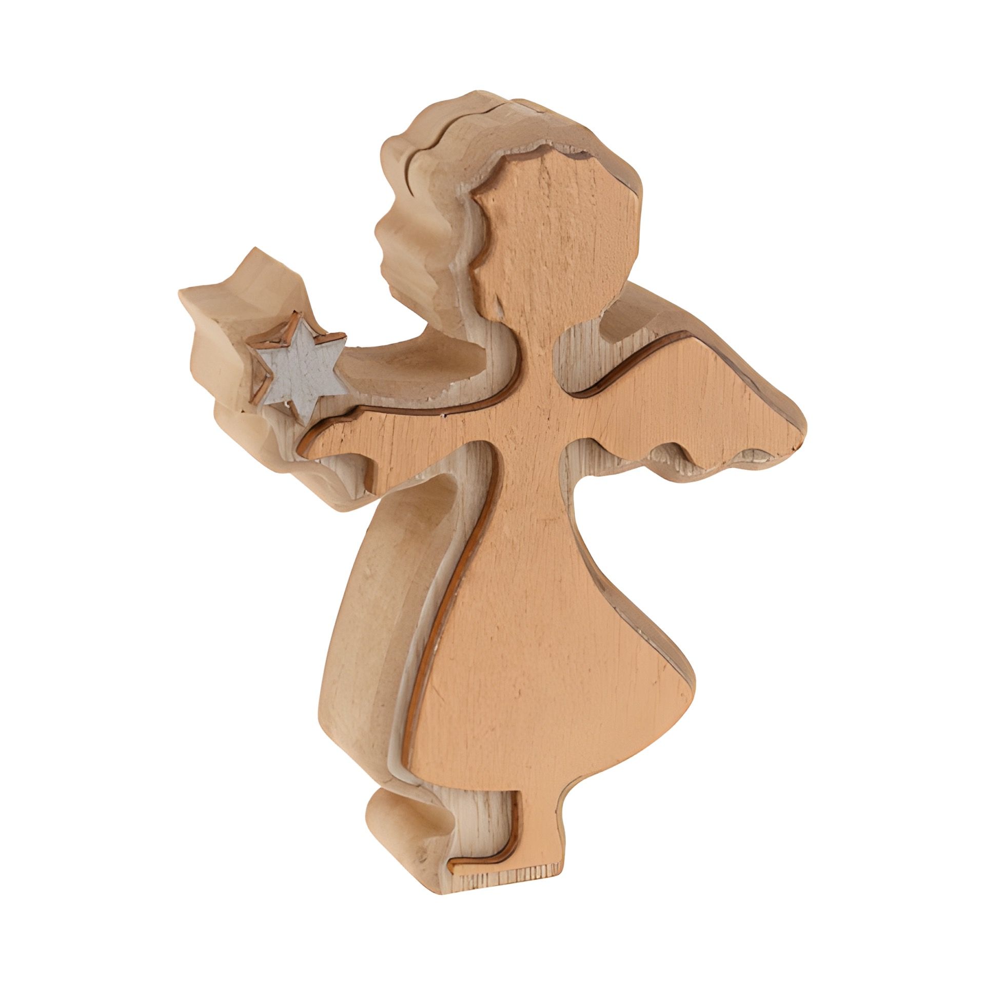 Kartenhalter 'Engel' 8 x 2,2 x 10 cm, aus Holz