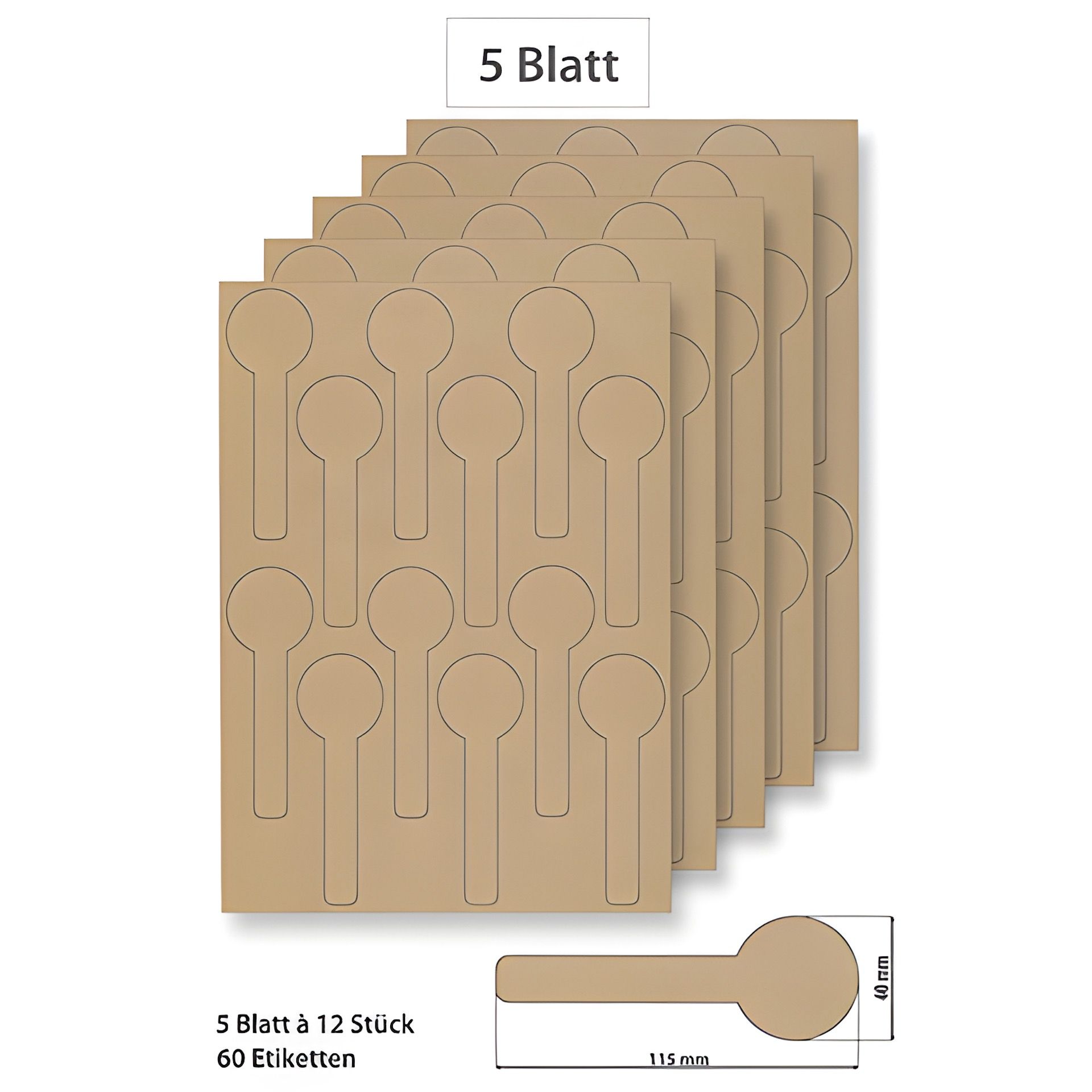 Steffis Siegeletiketten natur - 5 Blatt A4