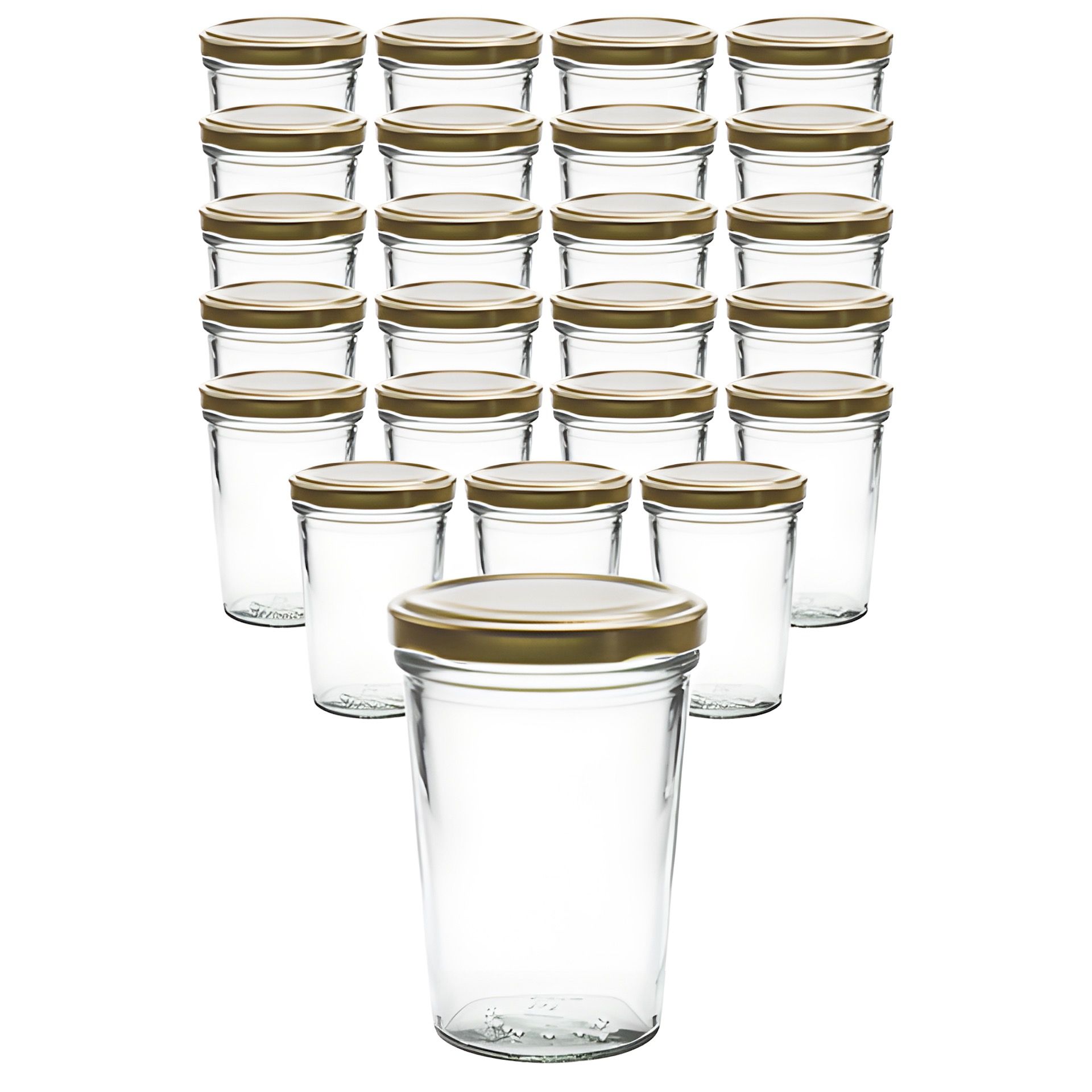 24er Set Becherglas 150 ml TO 66 mit Deckel gold