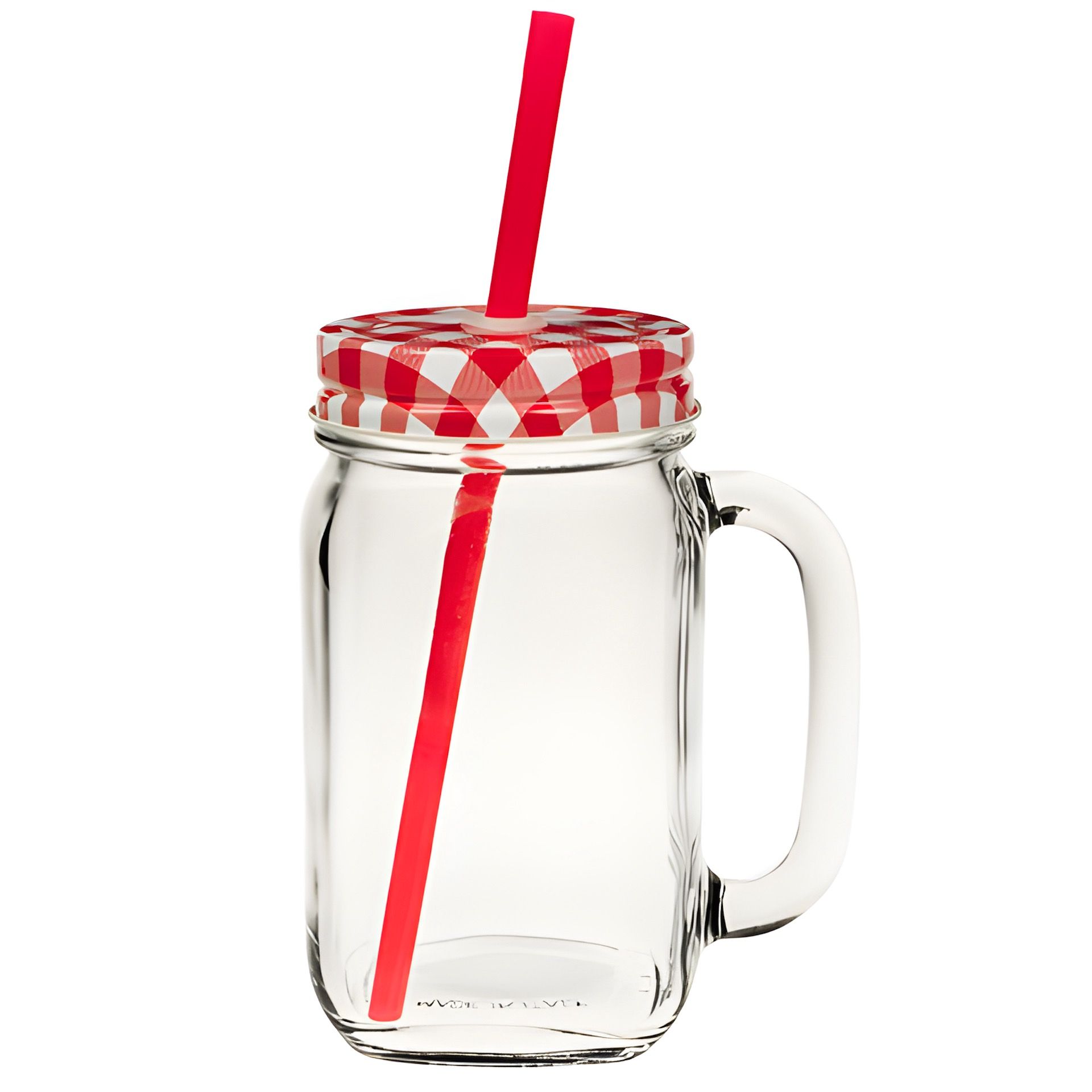 Trinkhalmglas 450 ml rot