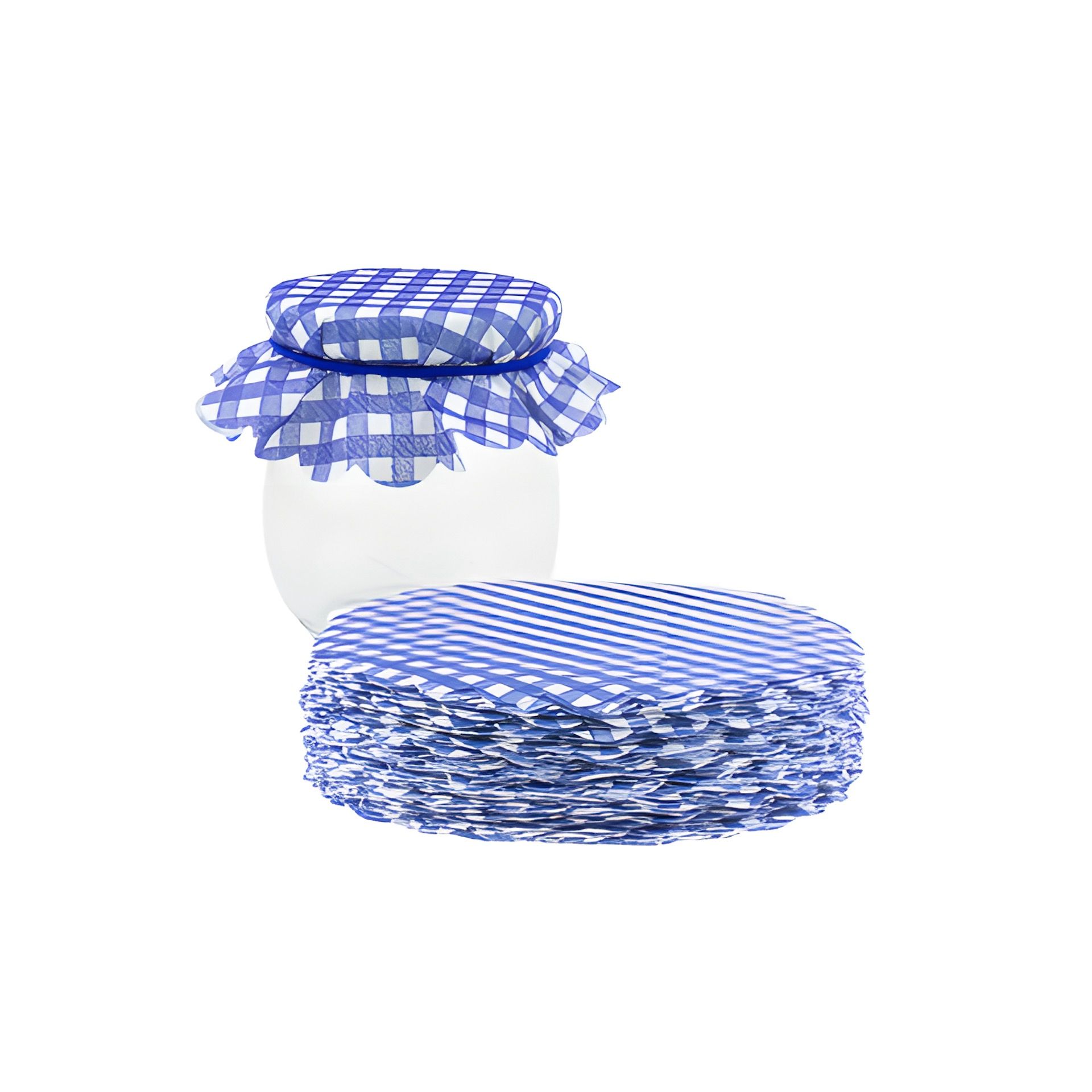 Vliesdeckchen Ø 135 mm blau kariert, 100 Stück