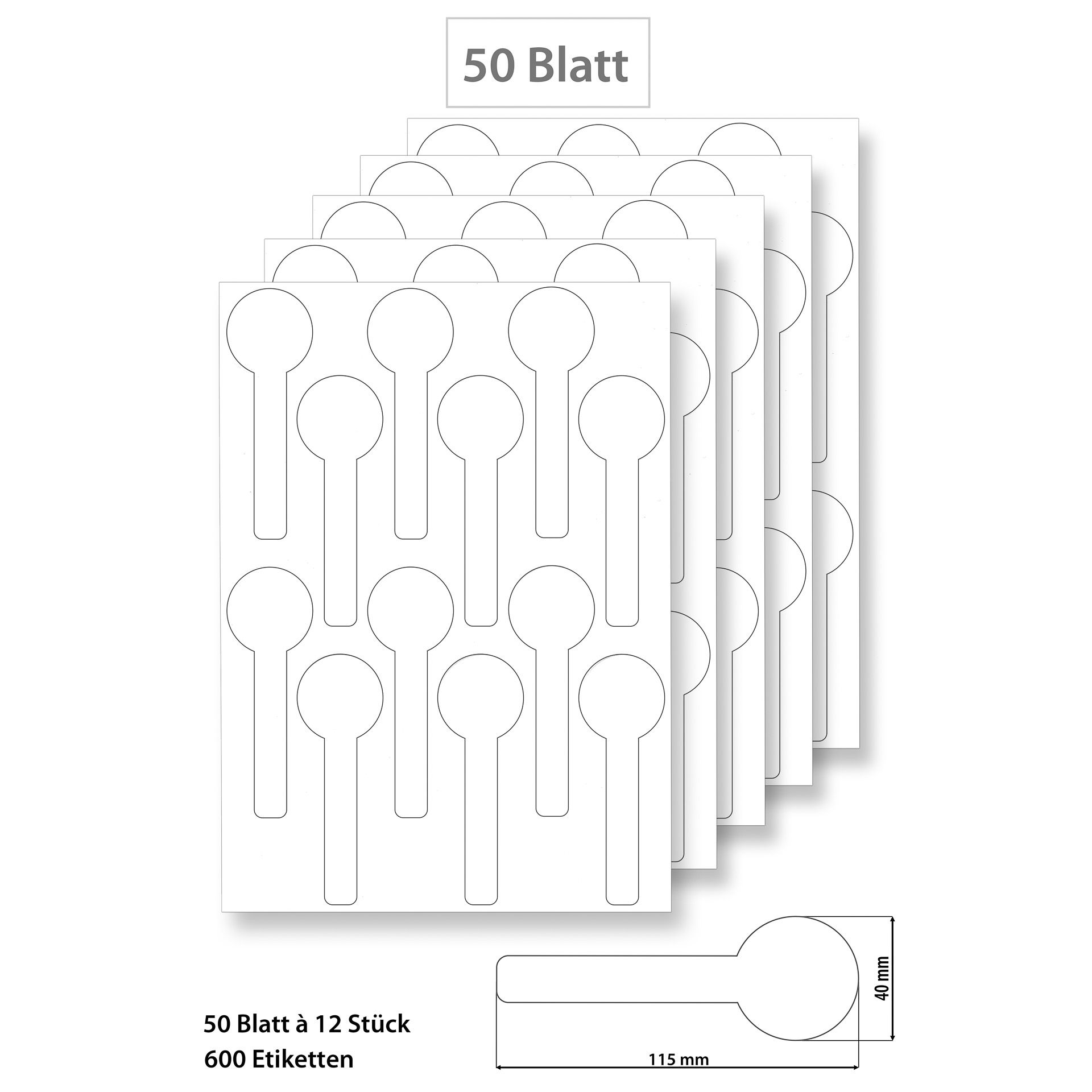 Siegeletiketten weiß - 50 Blatt A4