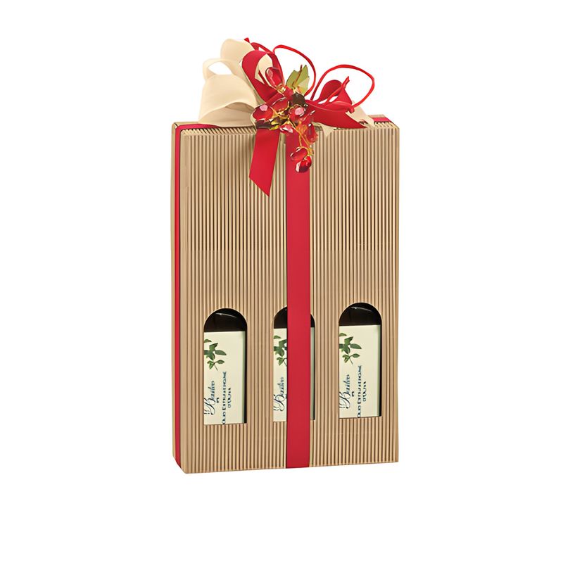 5x Weihnachts-Versand-Set Für 3 Flaschen – Geschenkkarton + Zertifizierter Versandkarton, Schwarz-weiß